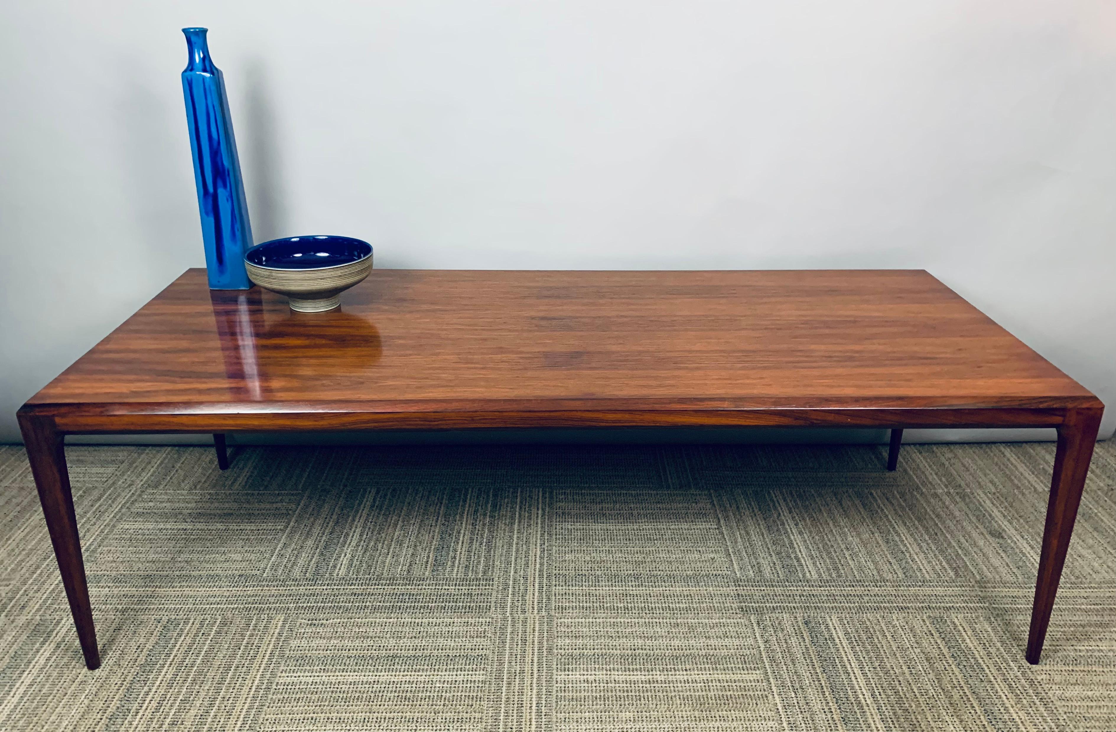 1960s Large Danish Rosewood Johannes Andersen for CFC Silkeborg Coffee Table 4