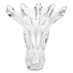 Retro 1960's Large Decorative Crystal Vase By France Crystal