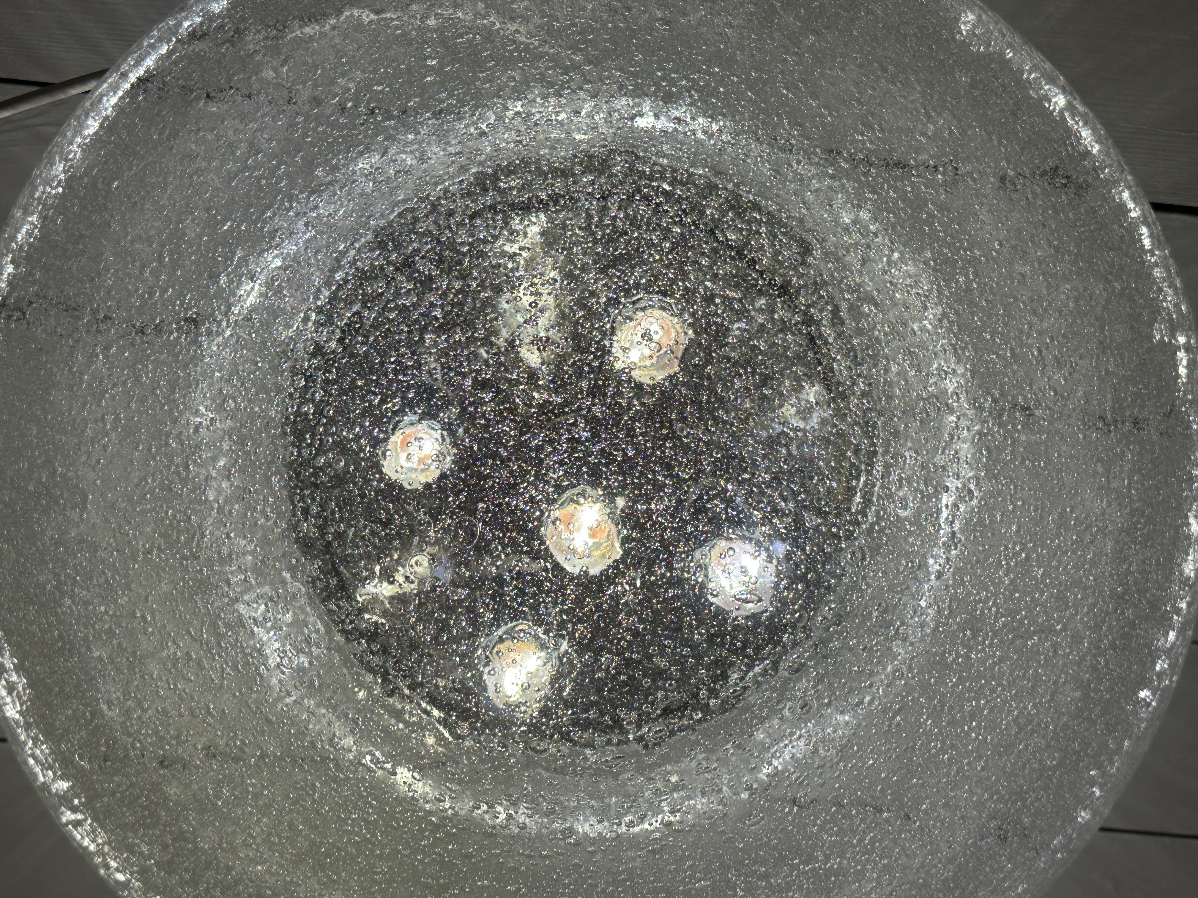 1960s Large Doria Leuchten Polished Chrome & Bubble Glass Flush Ceiling Mount For Sale 6