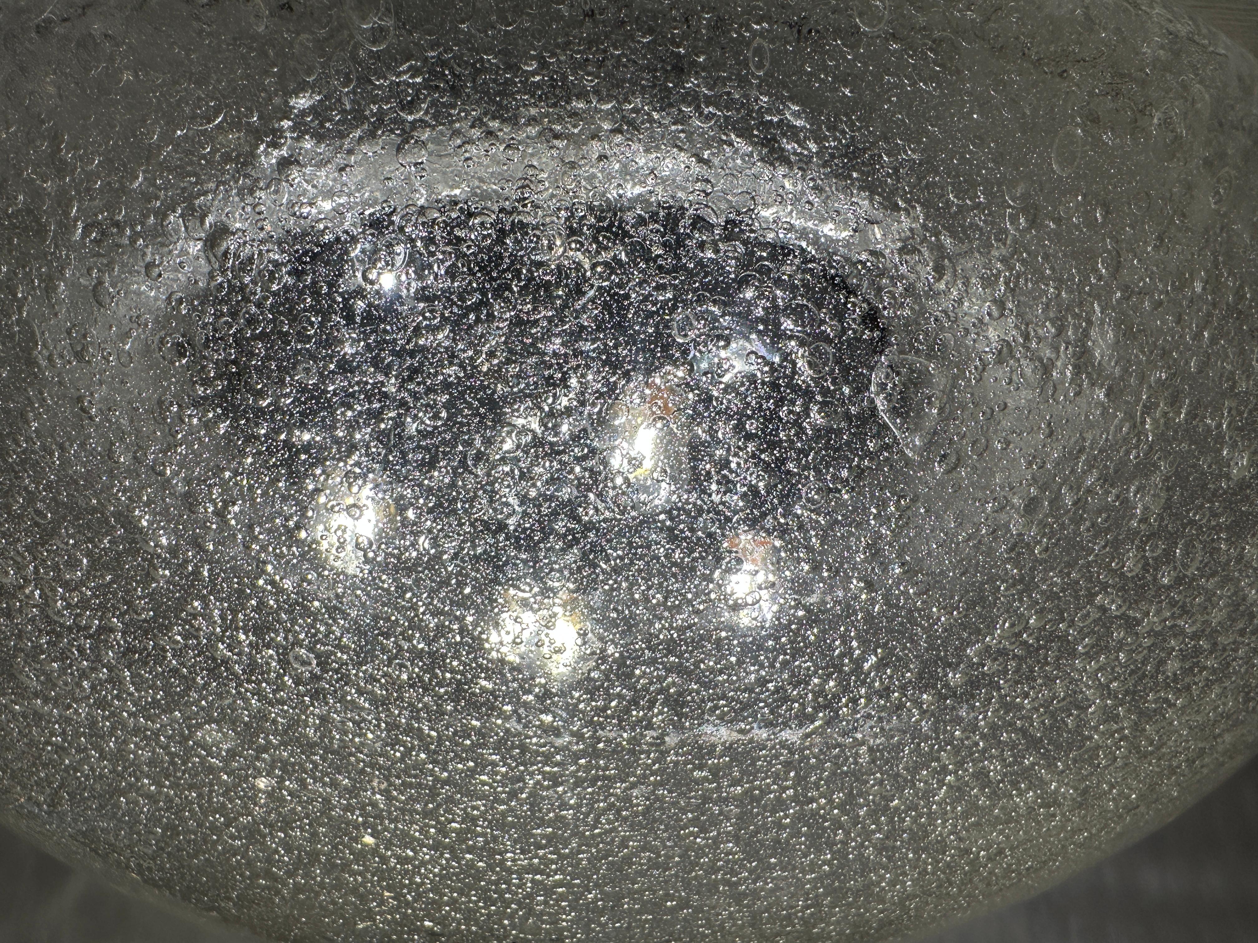 1960s Large Doria Leuchten Polished Chrome & Bubble Glass Flush Ceiling Mount For Sale 8