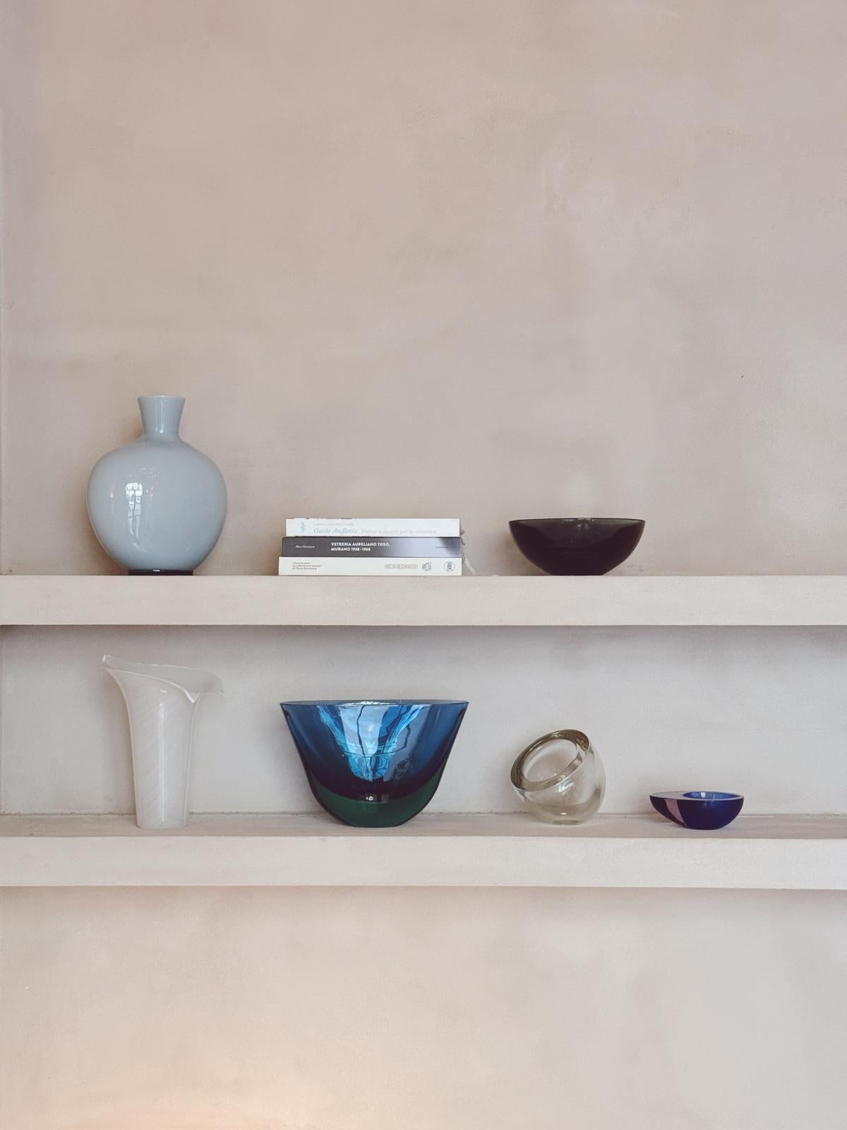 Cuenco grande Flavio Poli azul oscuro de los años 60 en Bueno estado para la venta en Florence, Tuscany