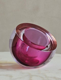 1960er Jahre Große rosa Schale von Flavio Poli