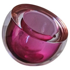 1960s Large Flavio Poli Pink Bowl