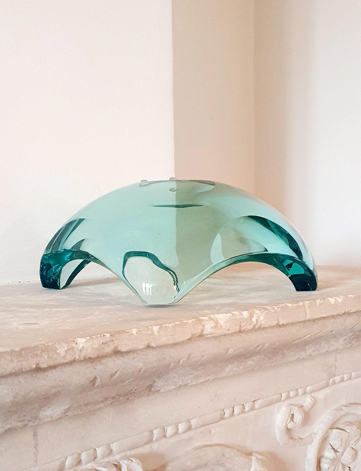 Vetro Centrotavola decorativo Fontana Arte 1960 di grandi dimensioni