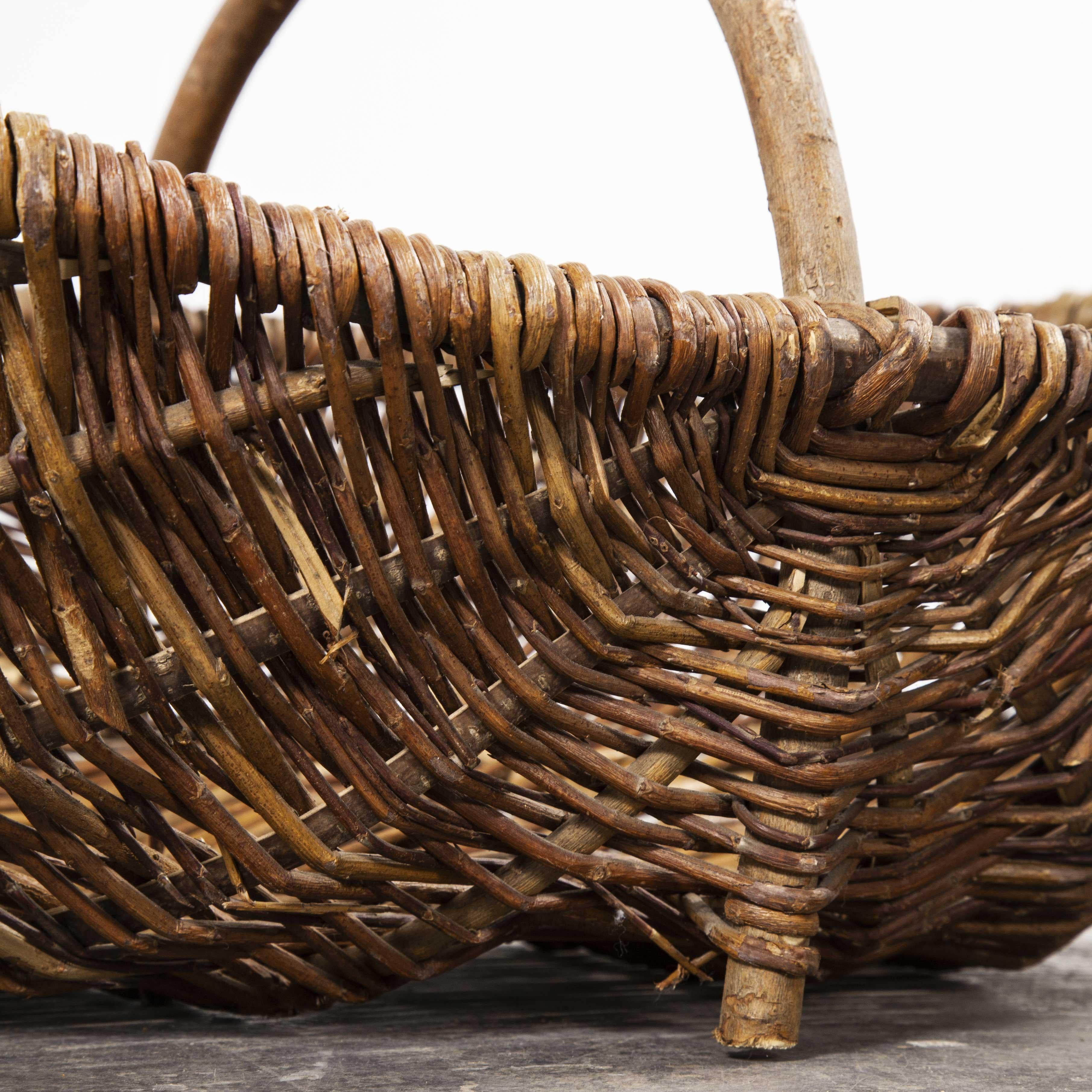 1960s Large French Flower Pickers Basket 1