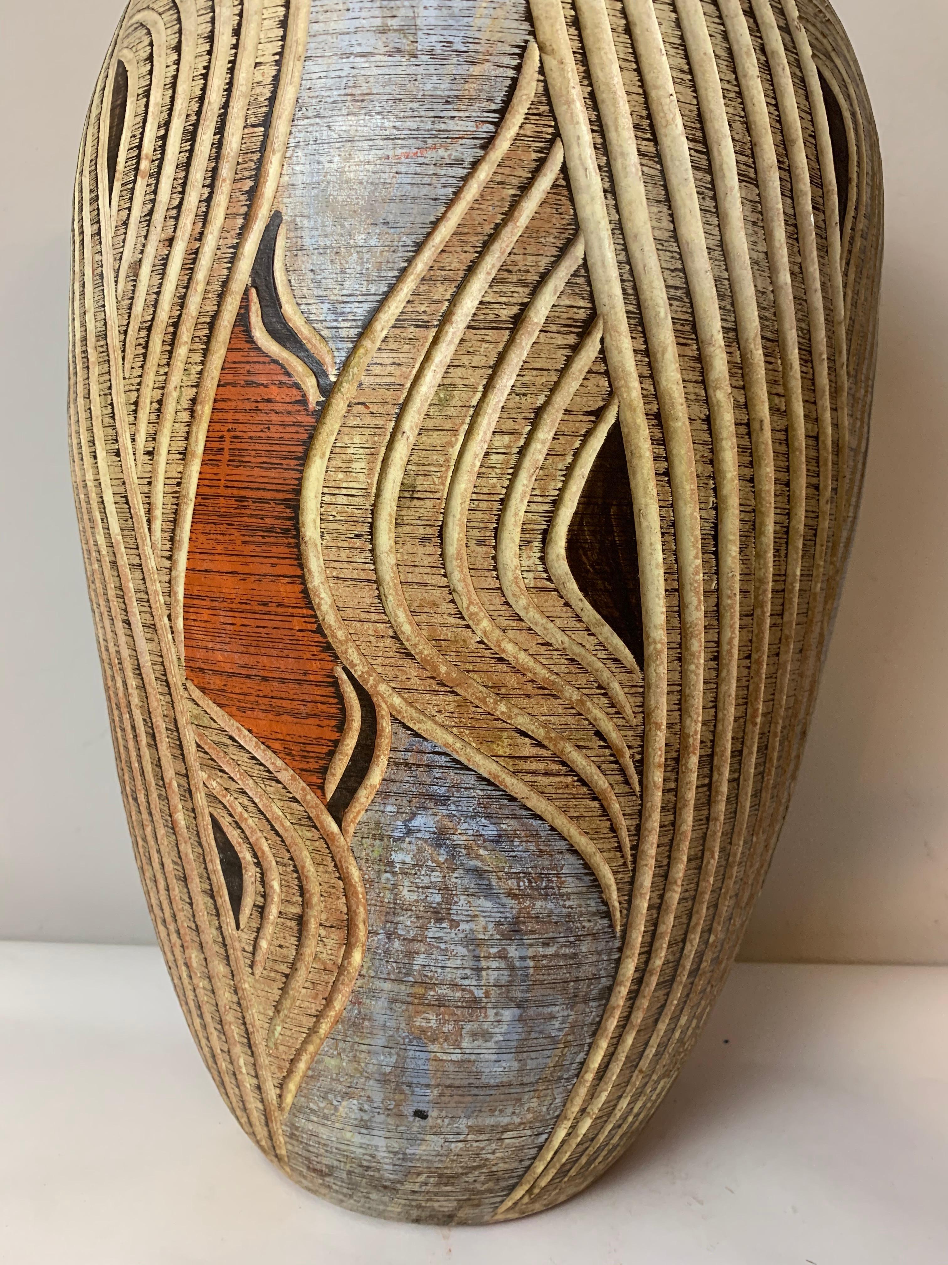 1960s Large German Sawa Ceramic Pottery Vase 11