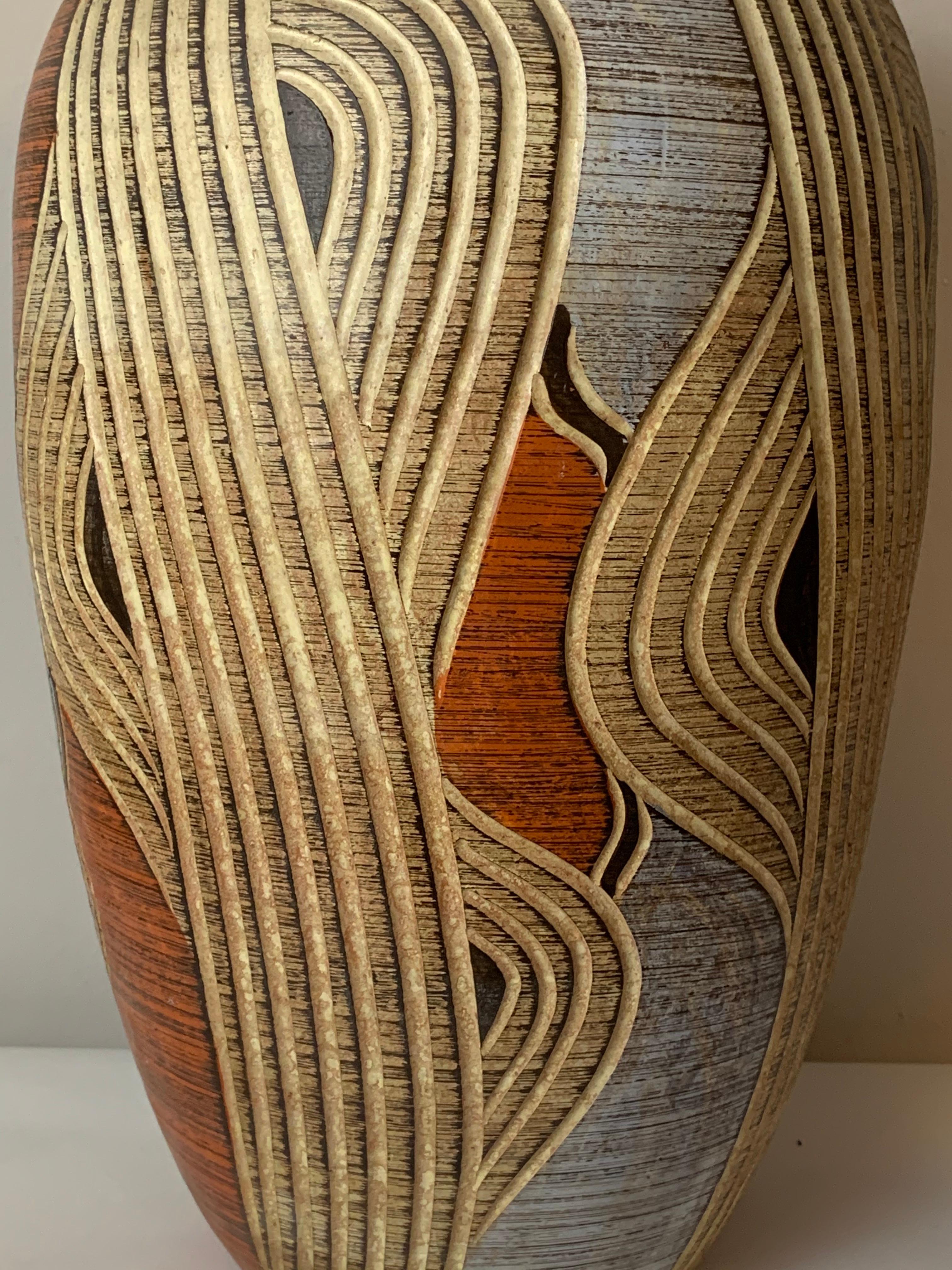 Mid-20th Century 1960s Large German Sawa Ceramic Pottery Vase