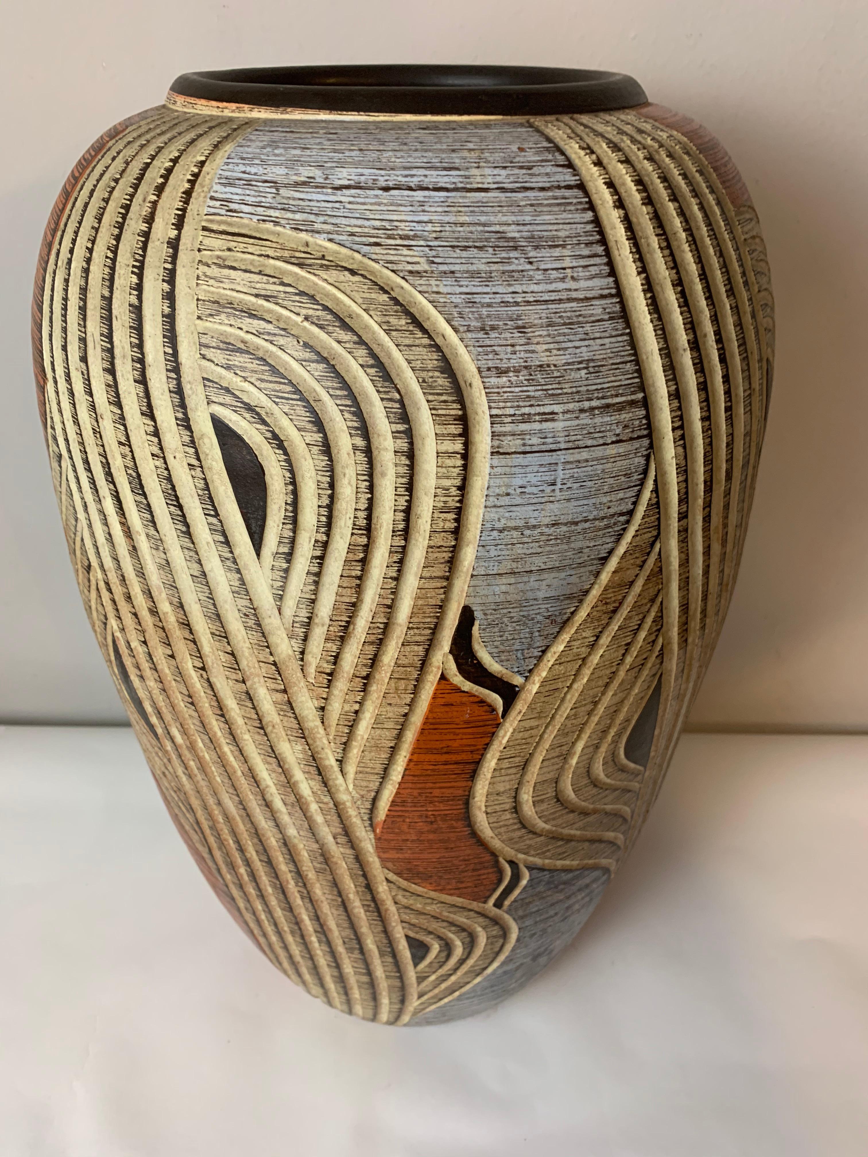 1960s Large German Sawa Ceramic Pottery Vase 1