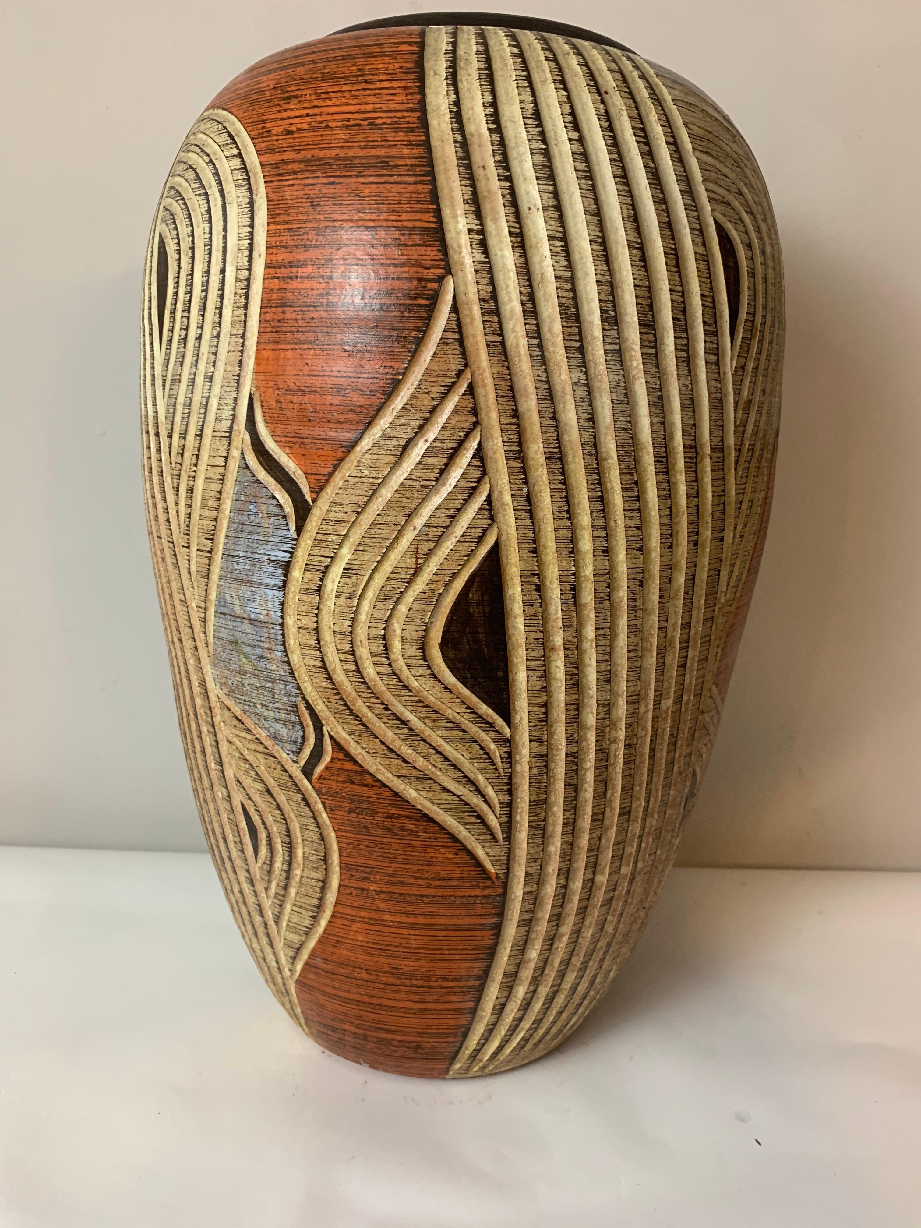 1960s Large German Sawa Ceramic Pottery Vase 4