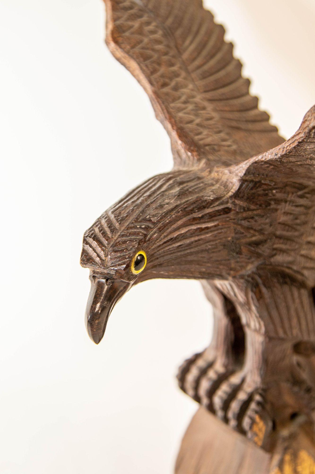 large carved wooden eagle