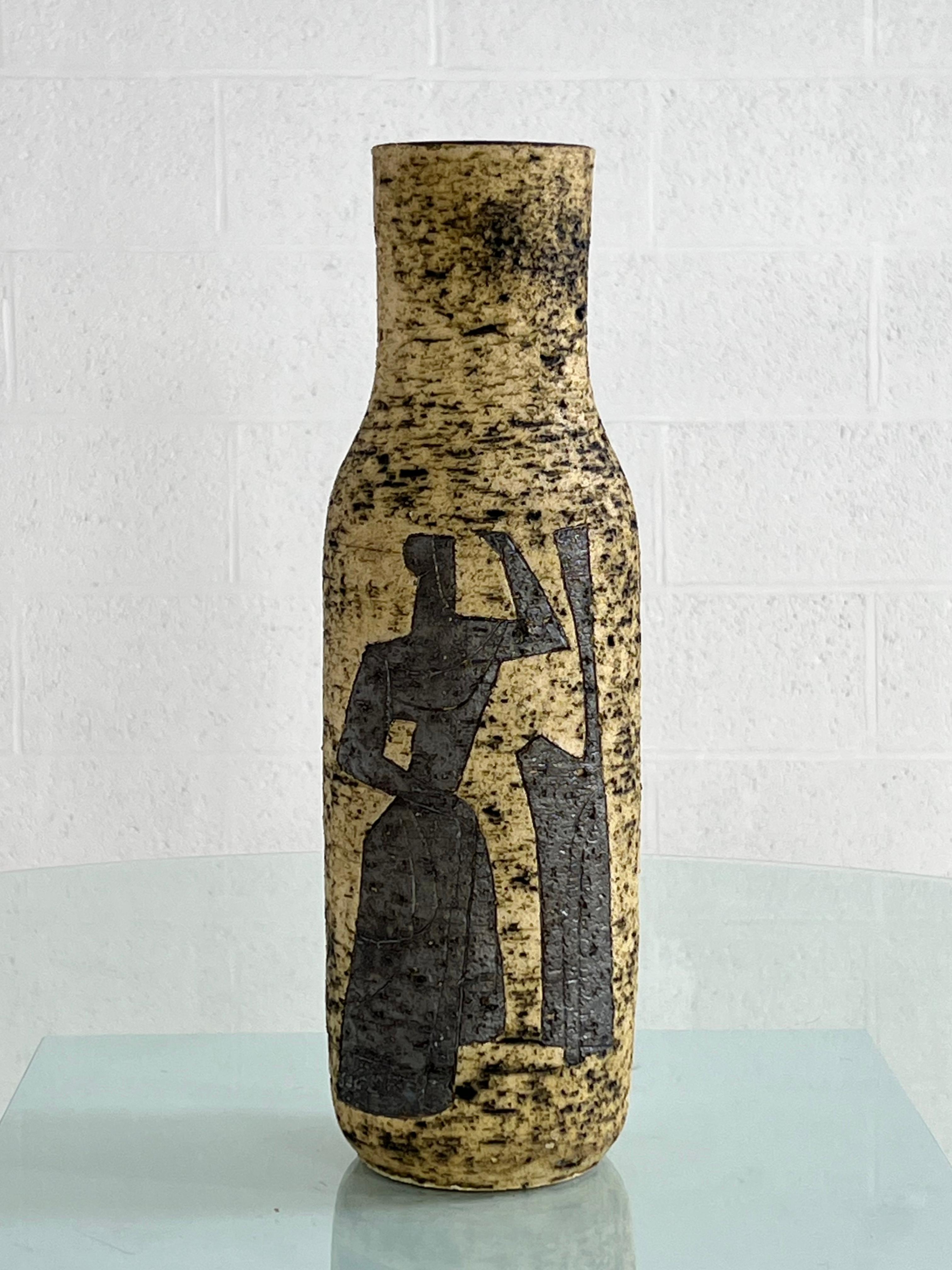 1960s Large Handmade Ceramic Vase 