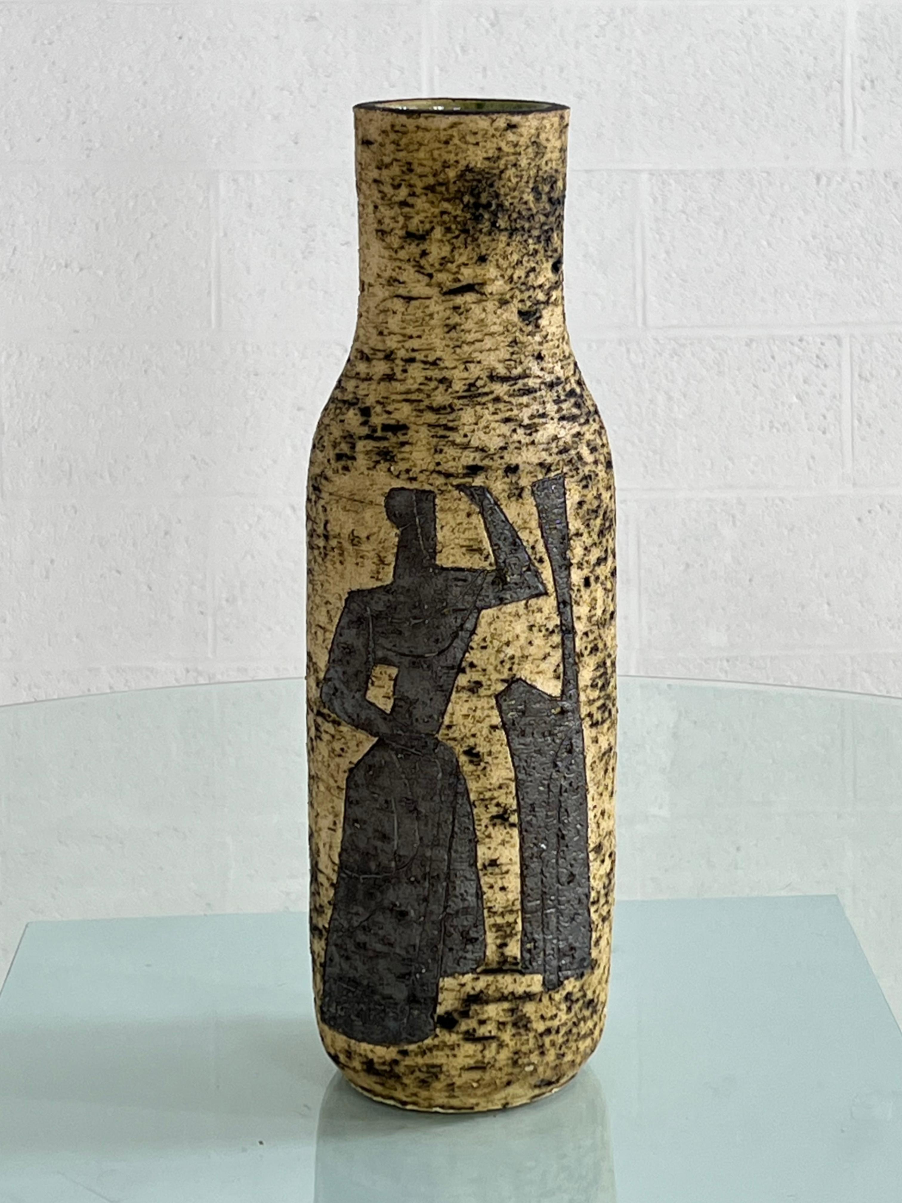 1960s Large Handmade Ceramic Vase For Sale 3