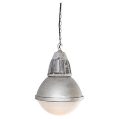 1960's Large Holophane Industrial Globe Pendant Lamps