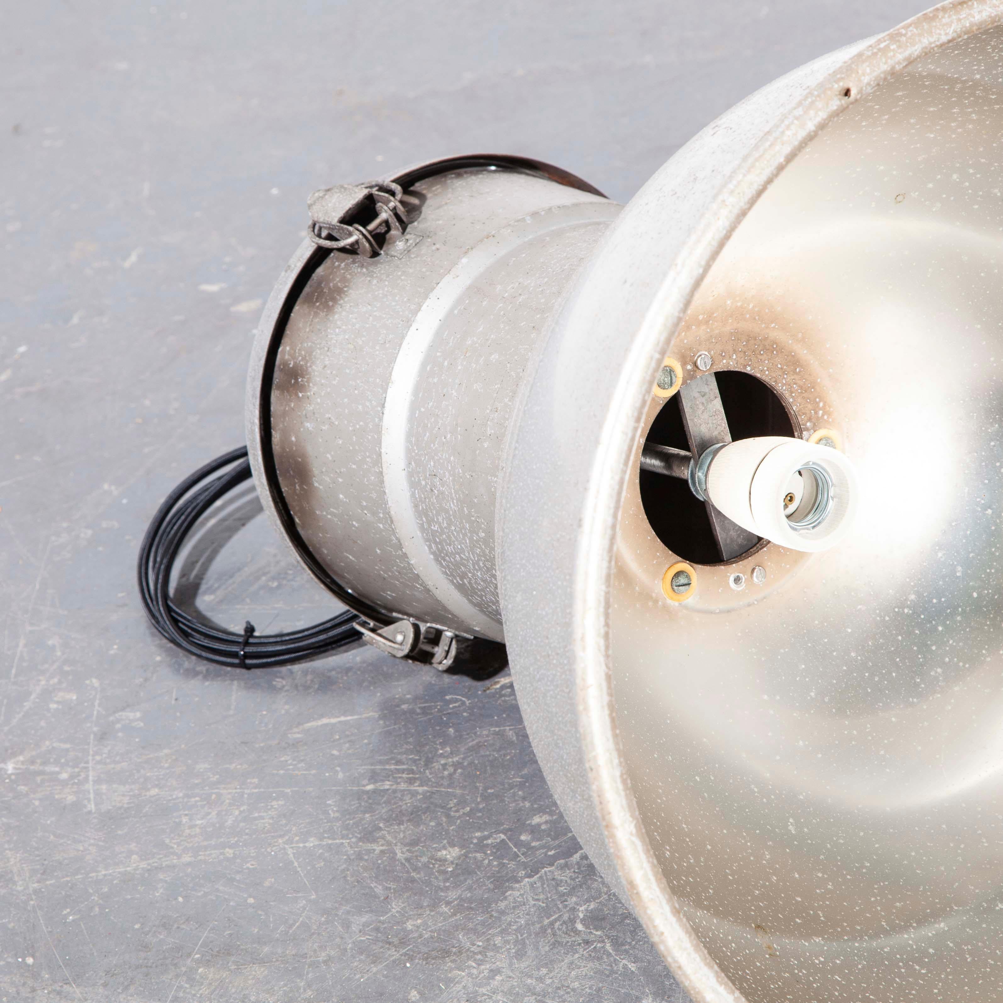 1960s Industrial Spun Aluminium Ceiling Pendant Lamps/Light Shades - Various Qty For Sale 2