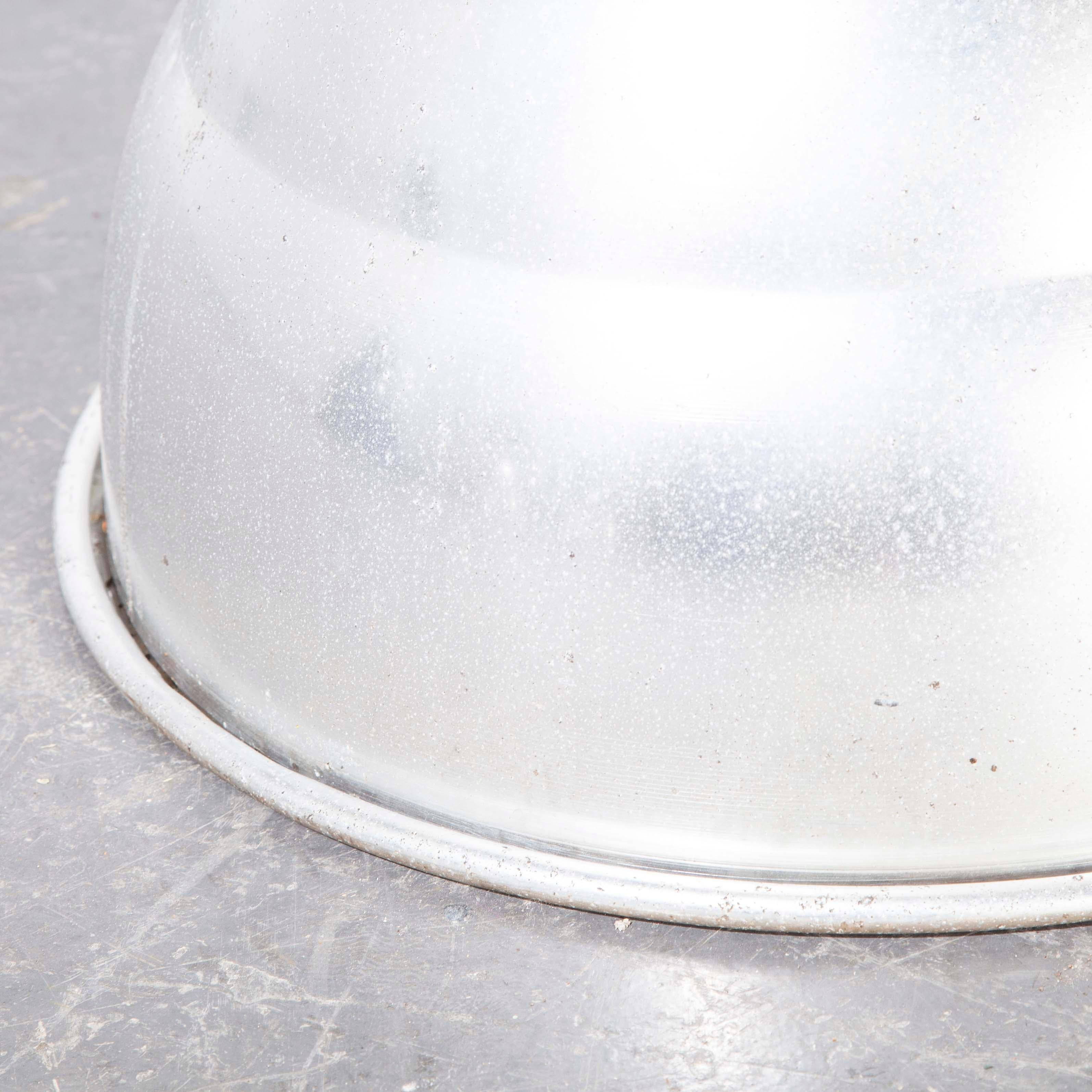 1960s Industrial Spun Aluminium Ceiling Pendant Lamps/Light Shades - Various Qty For Sale 7