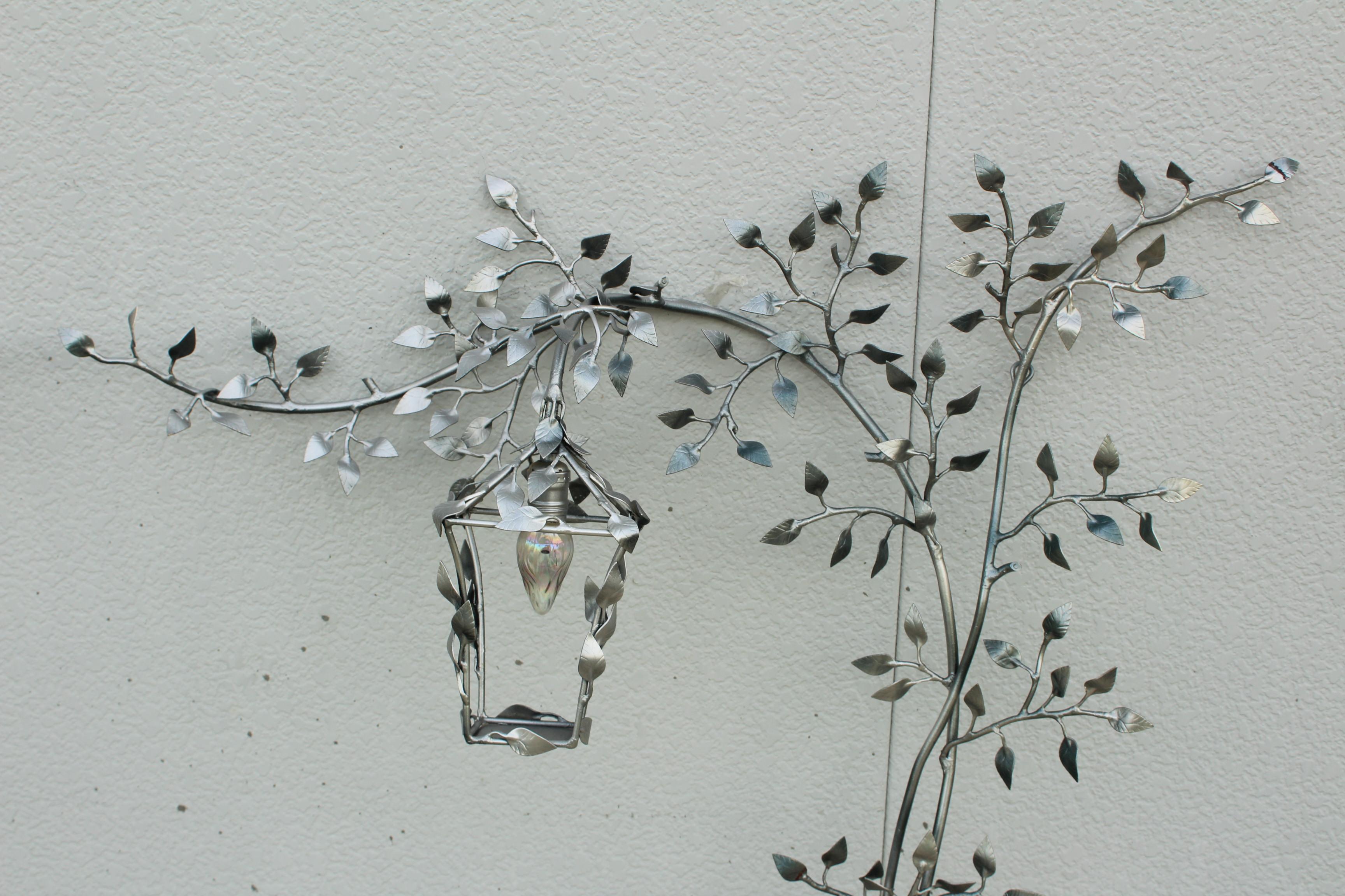 1960's Large Italian Branches Silver Gilt Wall Sconces 4