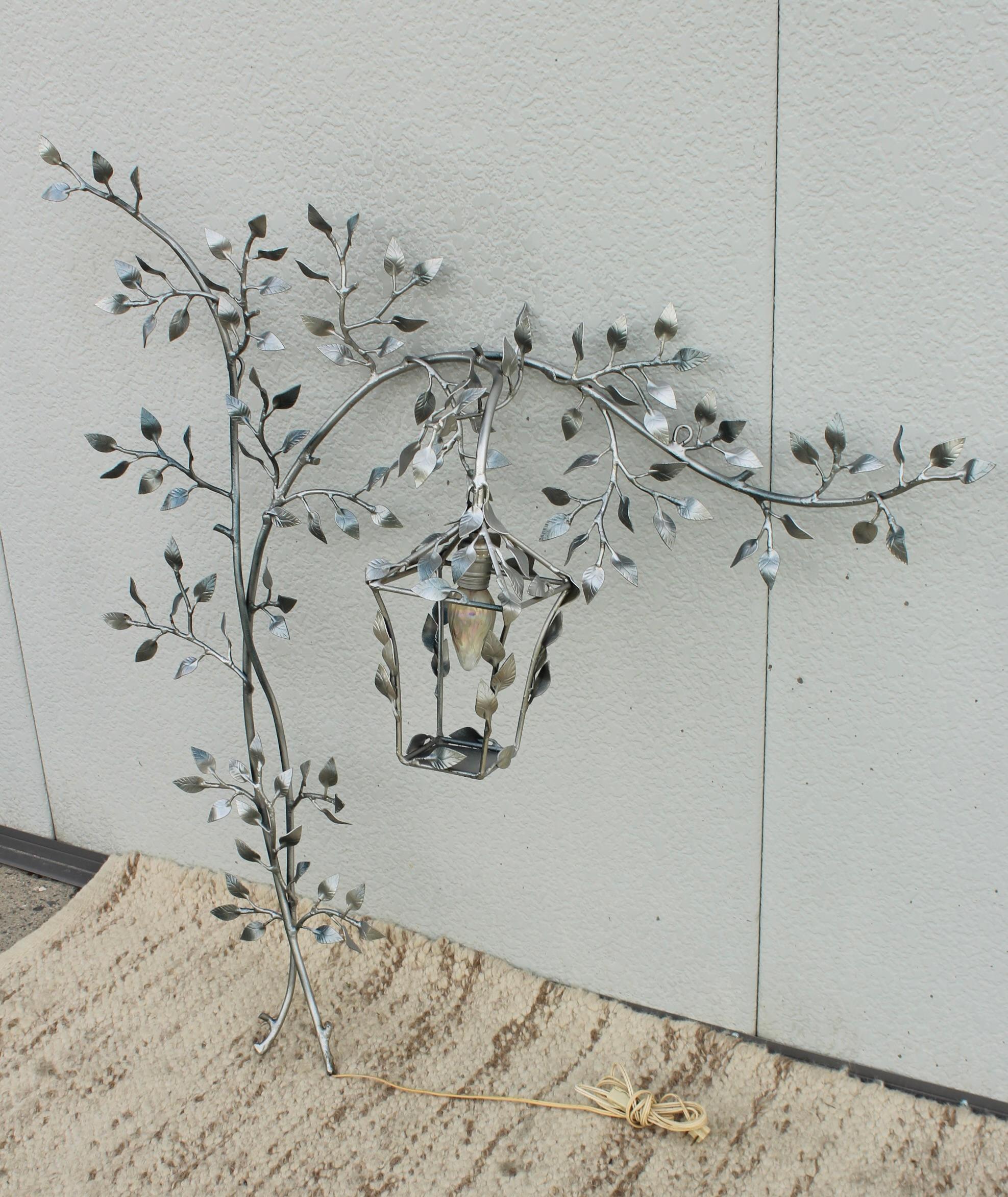 1960's Large Italian Branches Silver Gilt Wall Sconces 5