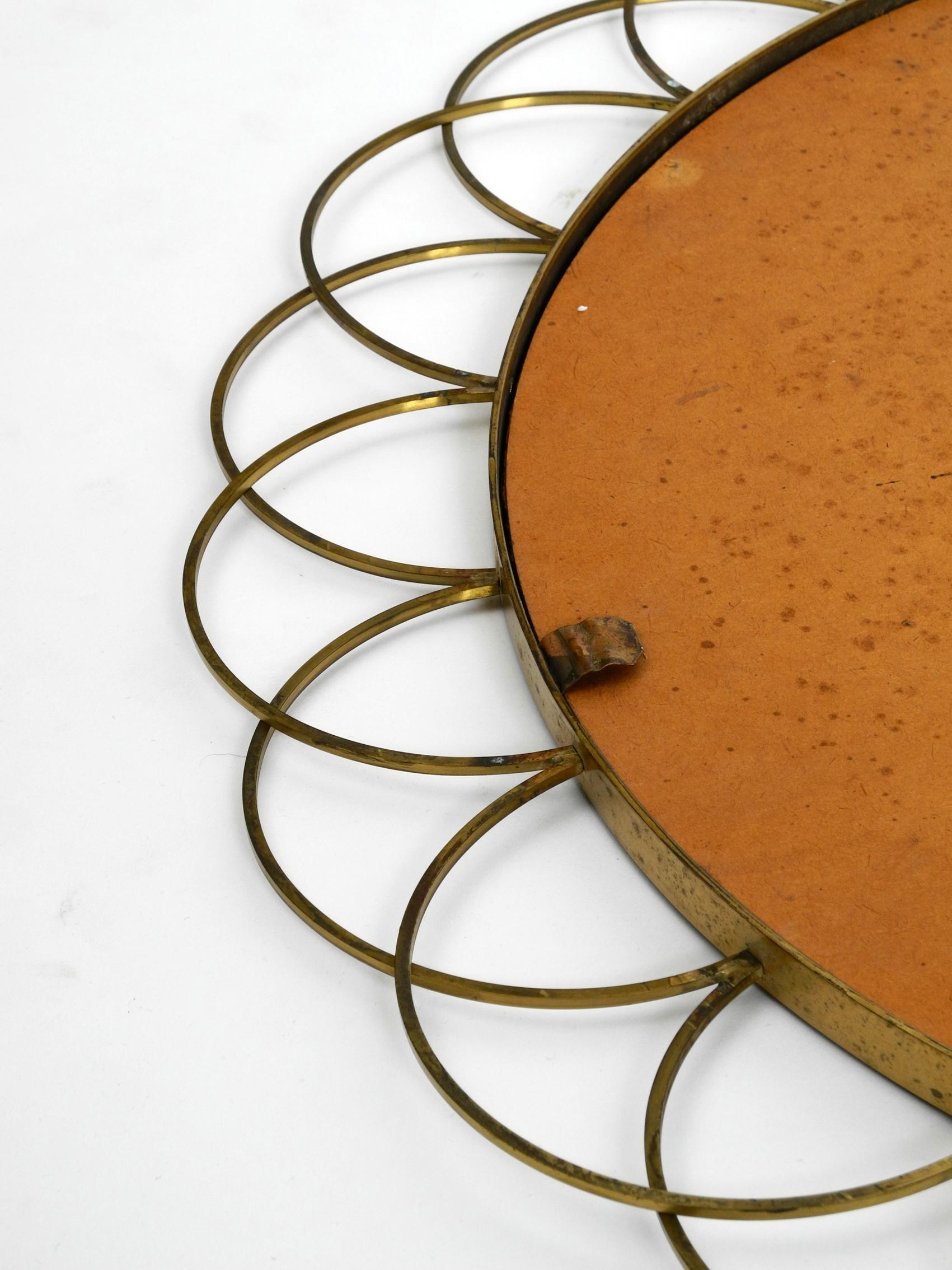 1960s Large Italian Brass Wall Mirror with Ring Design 4