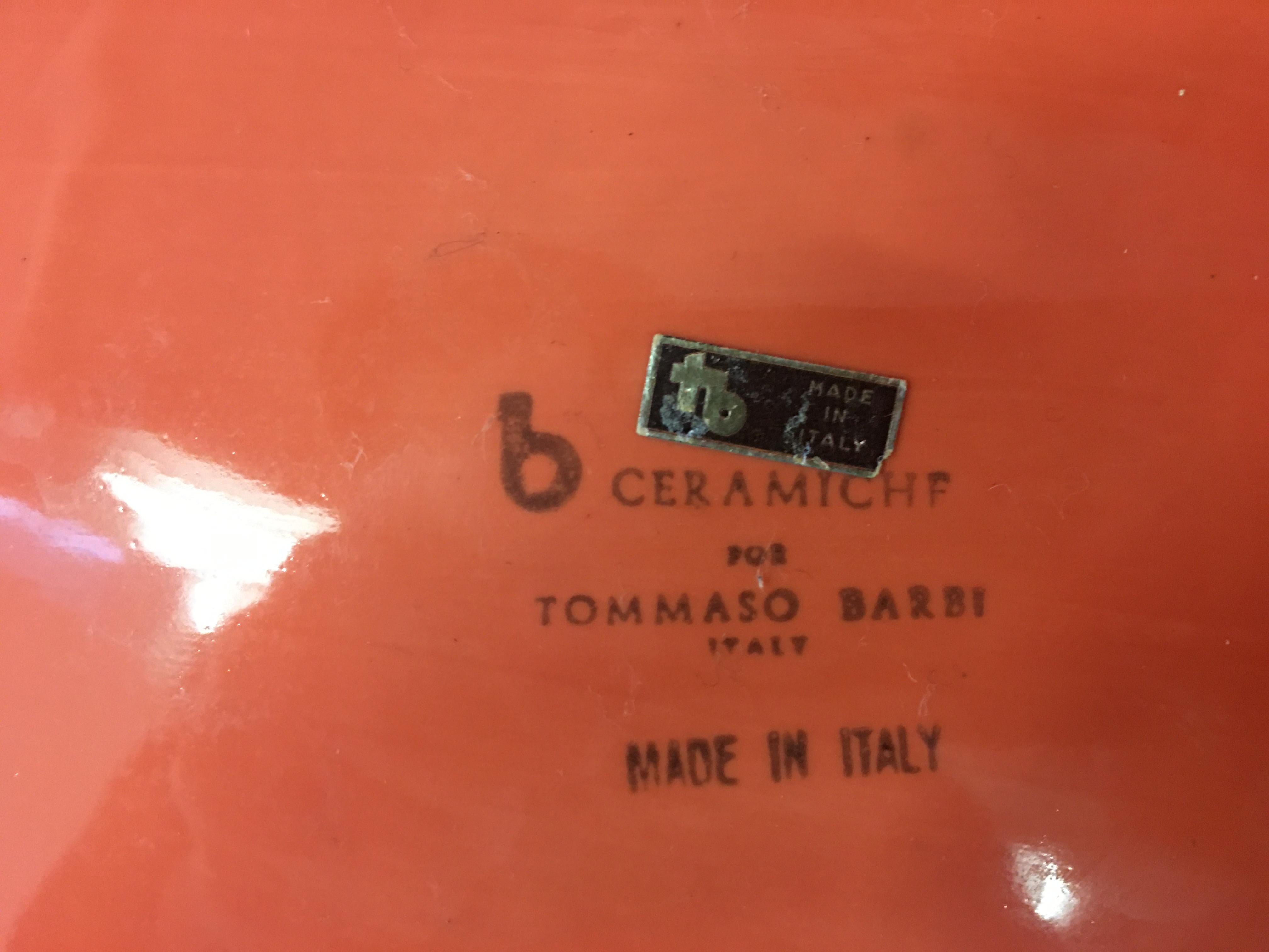 1960s Large Italian Ceramic Ice Bucket by Tommaso Barbi 1