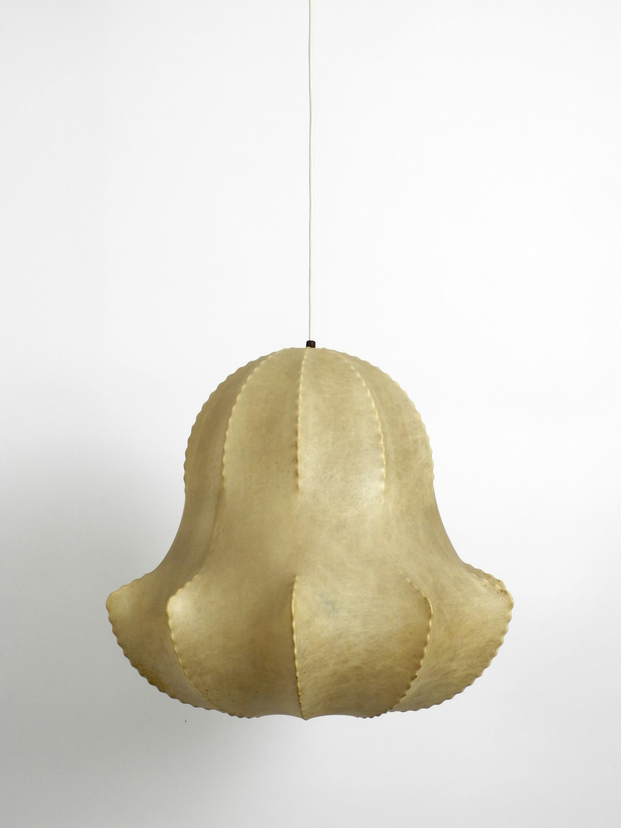 1960s Large Italian Cocoon Pendant Lamp in Rare Shape 7
