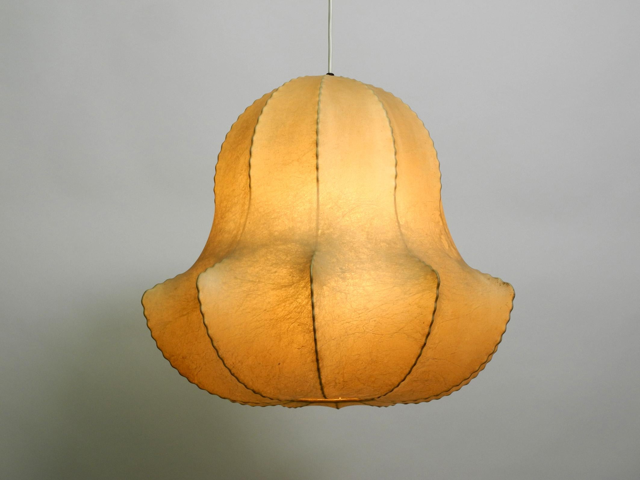 Mid-Century Modern 1960s Large Italian Cocoon Pendant Lamp in Rare Shape