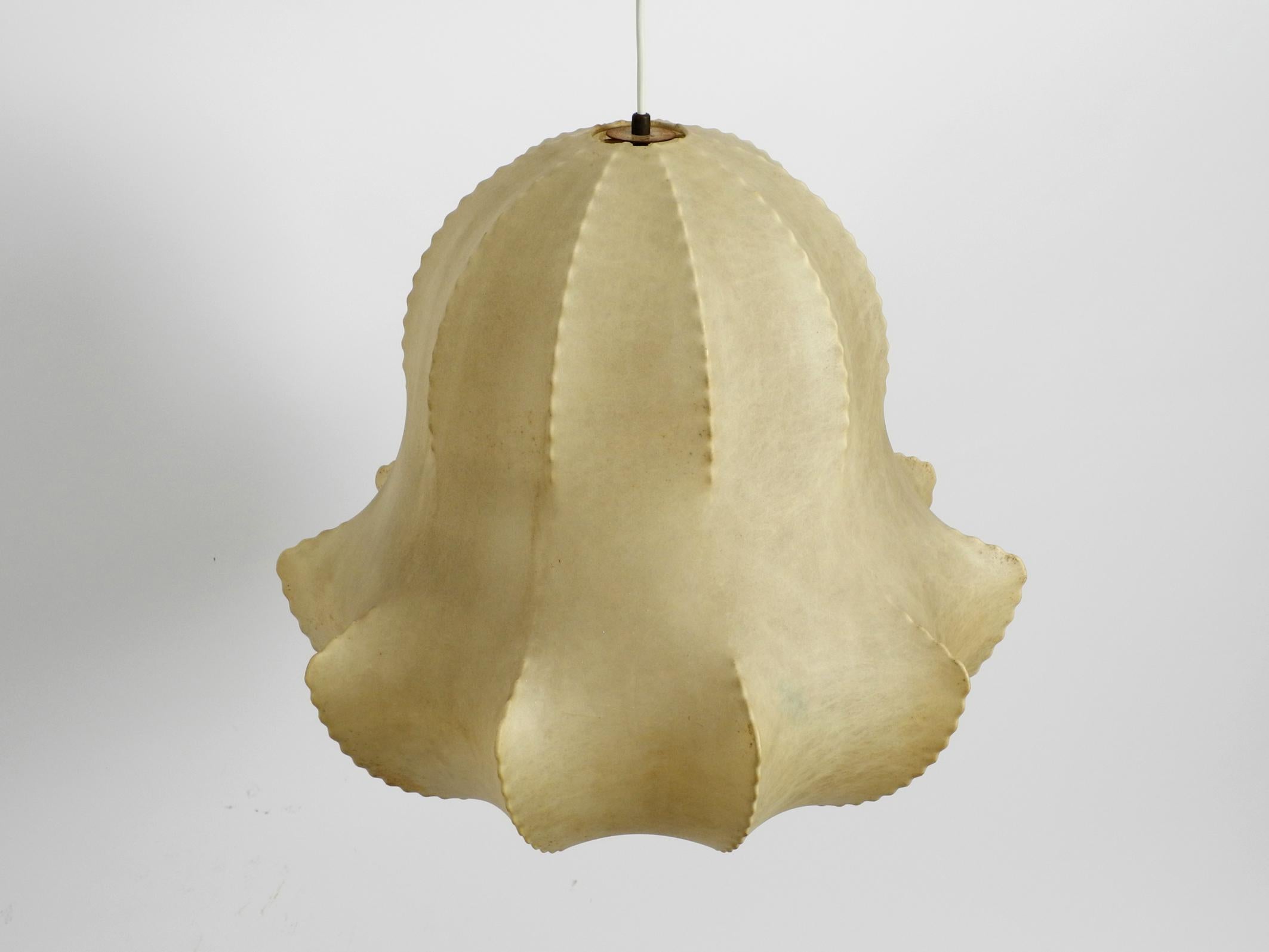 Mid-20th Century 1960s Large Italian Cocoon Pendant Lamp in Rare Shape