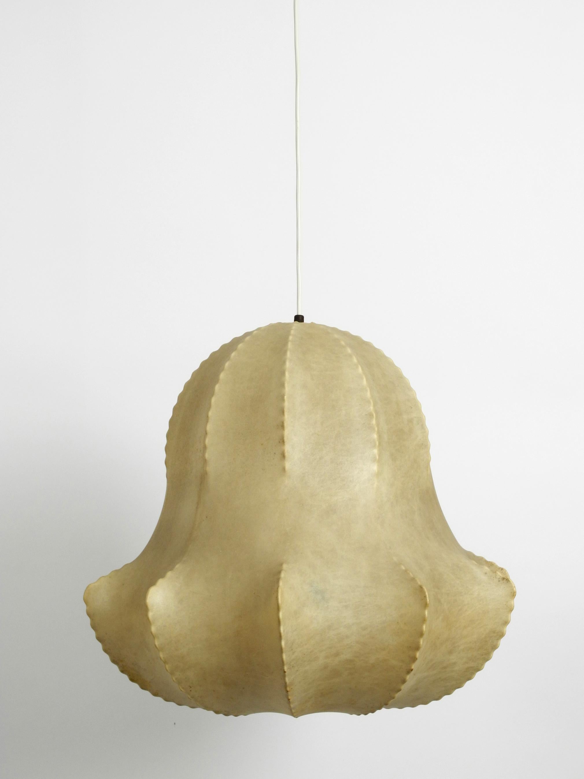 Metal 1960s Large Italian Cocoon Pendant Lamp in Rare Shape