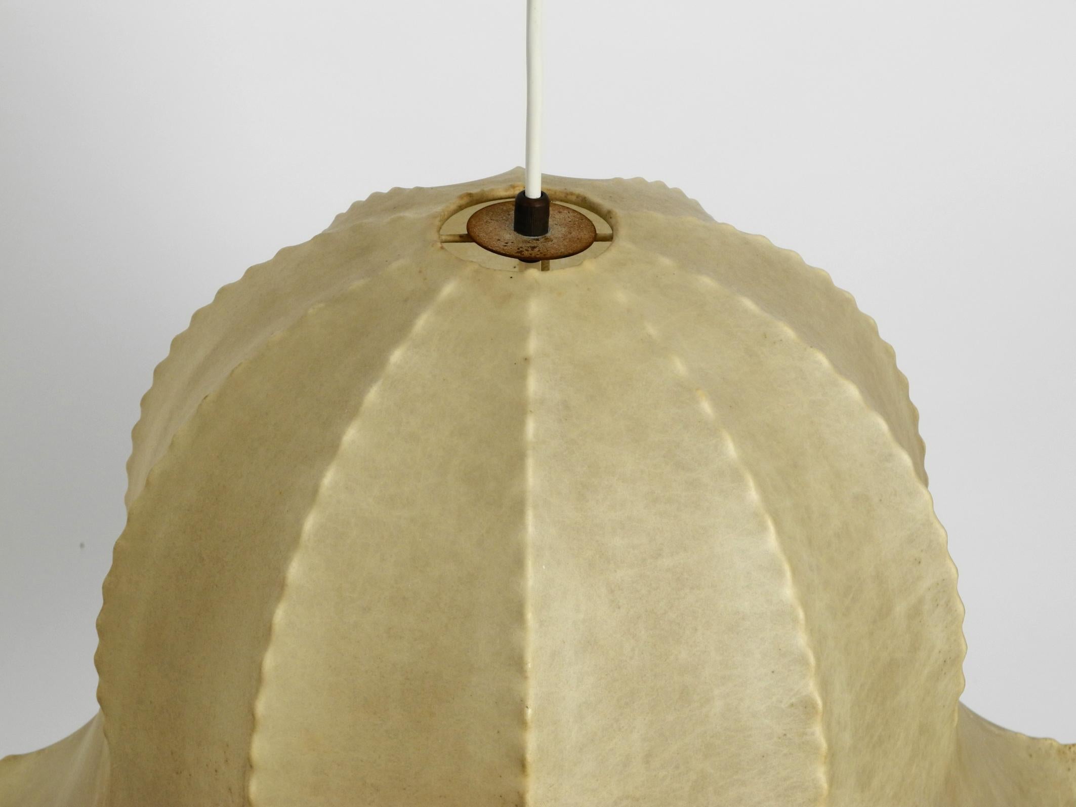 1960s Large Italian Cocoon Pendant Lamp in Rare Shape 1