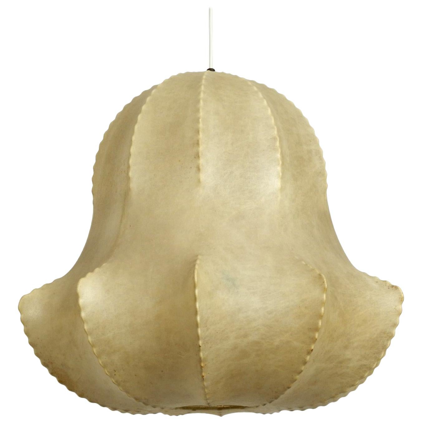 1960s Large Italian Cocoon Pendant Lamp in Rare Shape