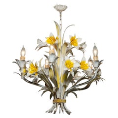 1960s Large Italian Metal Lely Chandelier