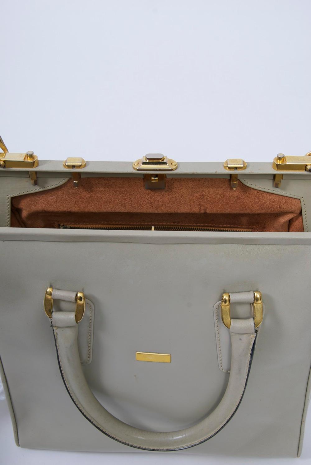 1960s Large Leather Handbag, Rosina Ferragamo Schiavone 8
