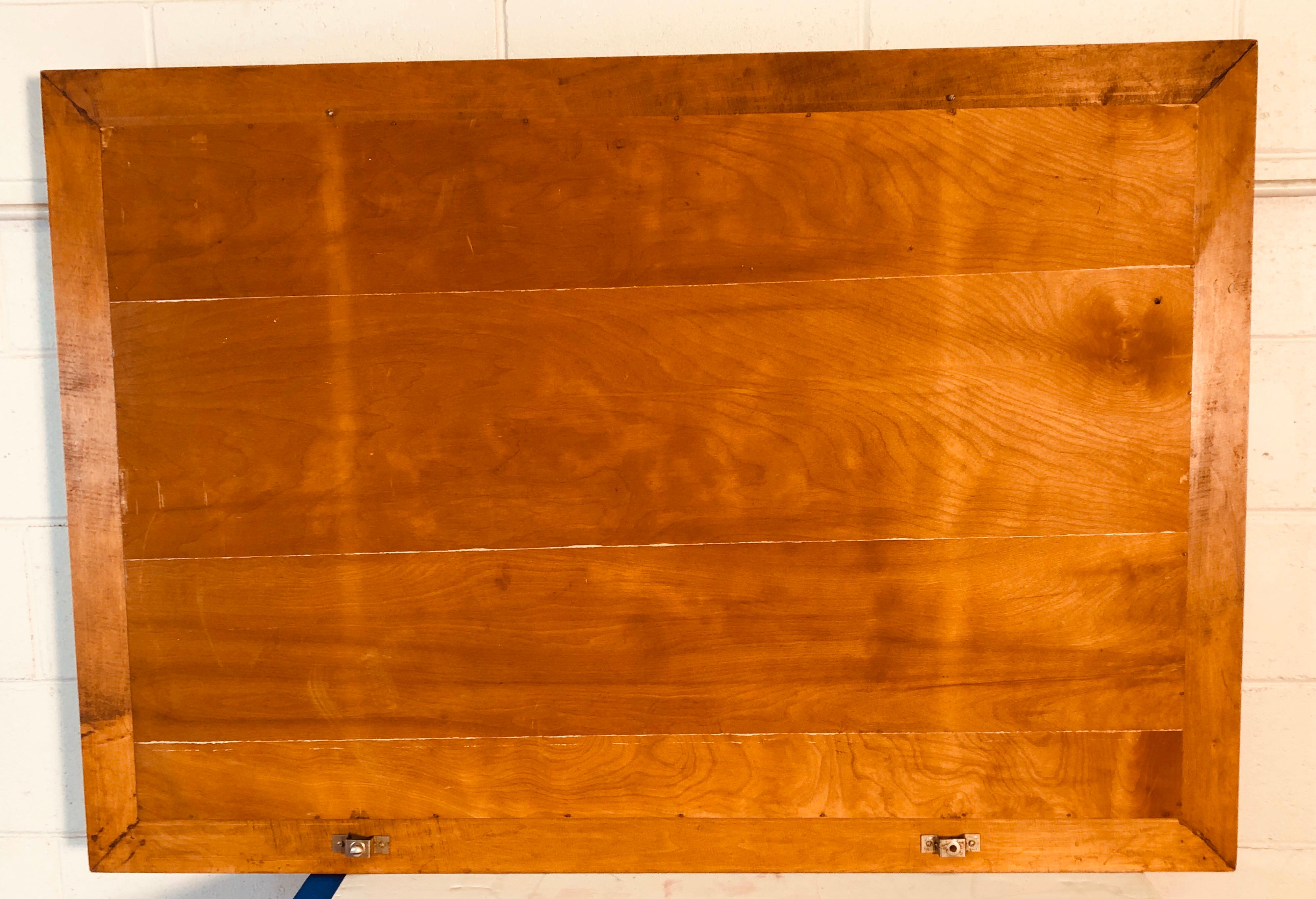 1960s Large Maple Wood Wall Mirror In Good Condition For Sale In Amherst, NH