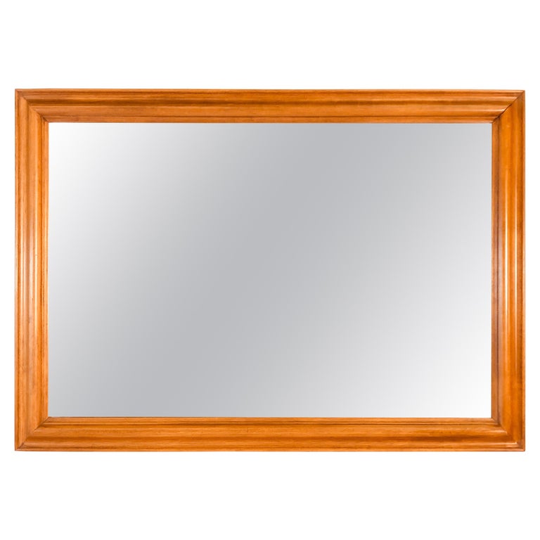 1960s Large Maple Wood Wall Mirror For Sale at 1stDibs maple framed