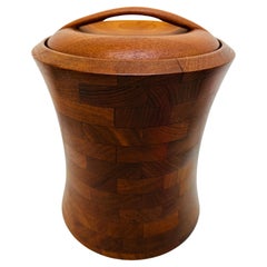 Retro 1960s Large Midcentury Danish Teak Ice Bucket or Wine Cooler Dansk Style