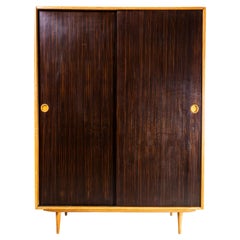 Used 1960s Large Midcentury Dark Oak Wardrobe