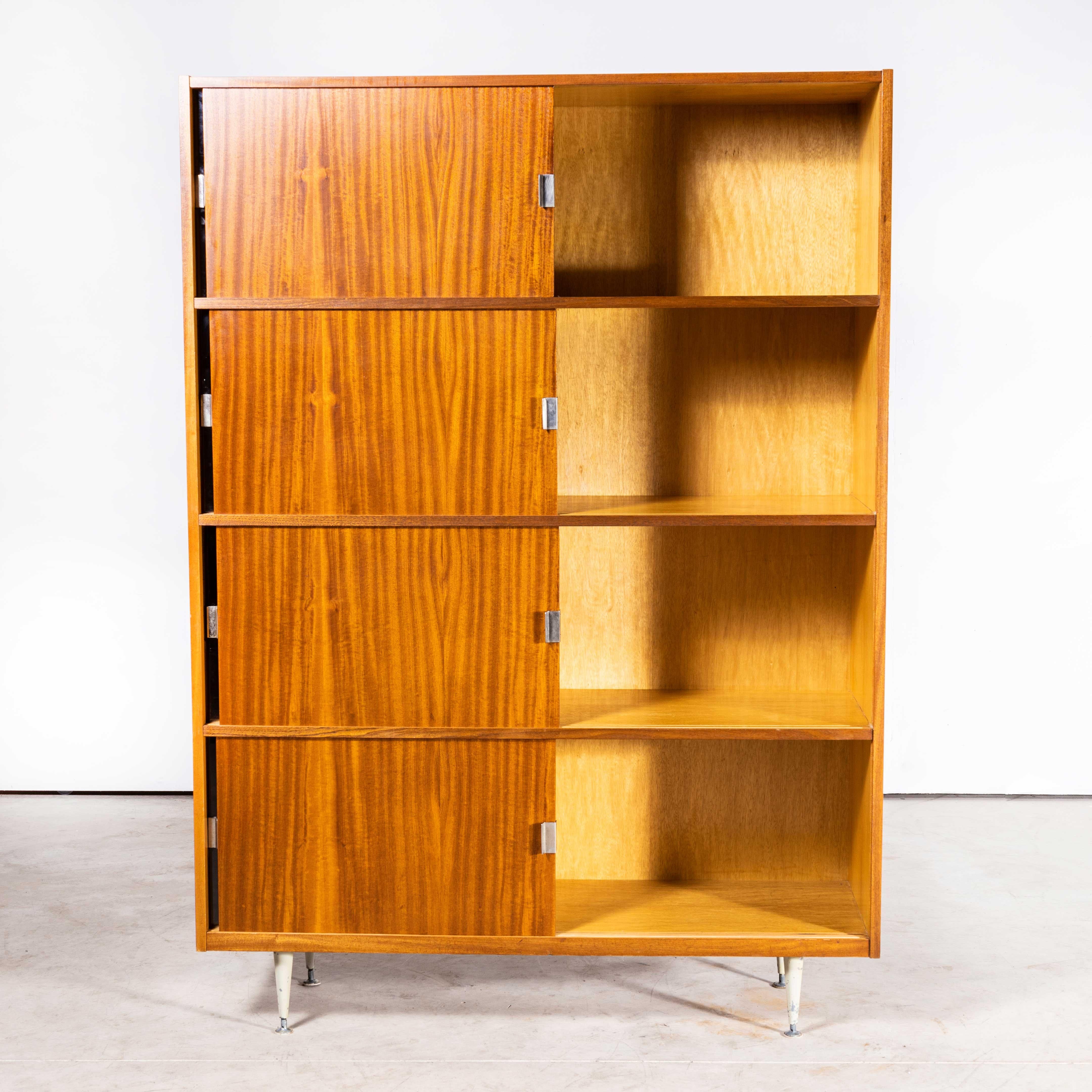1960s Large Midcentury Glass Fronted Shelved Cabinet For Sale 6