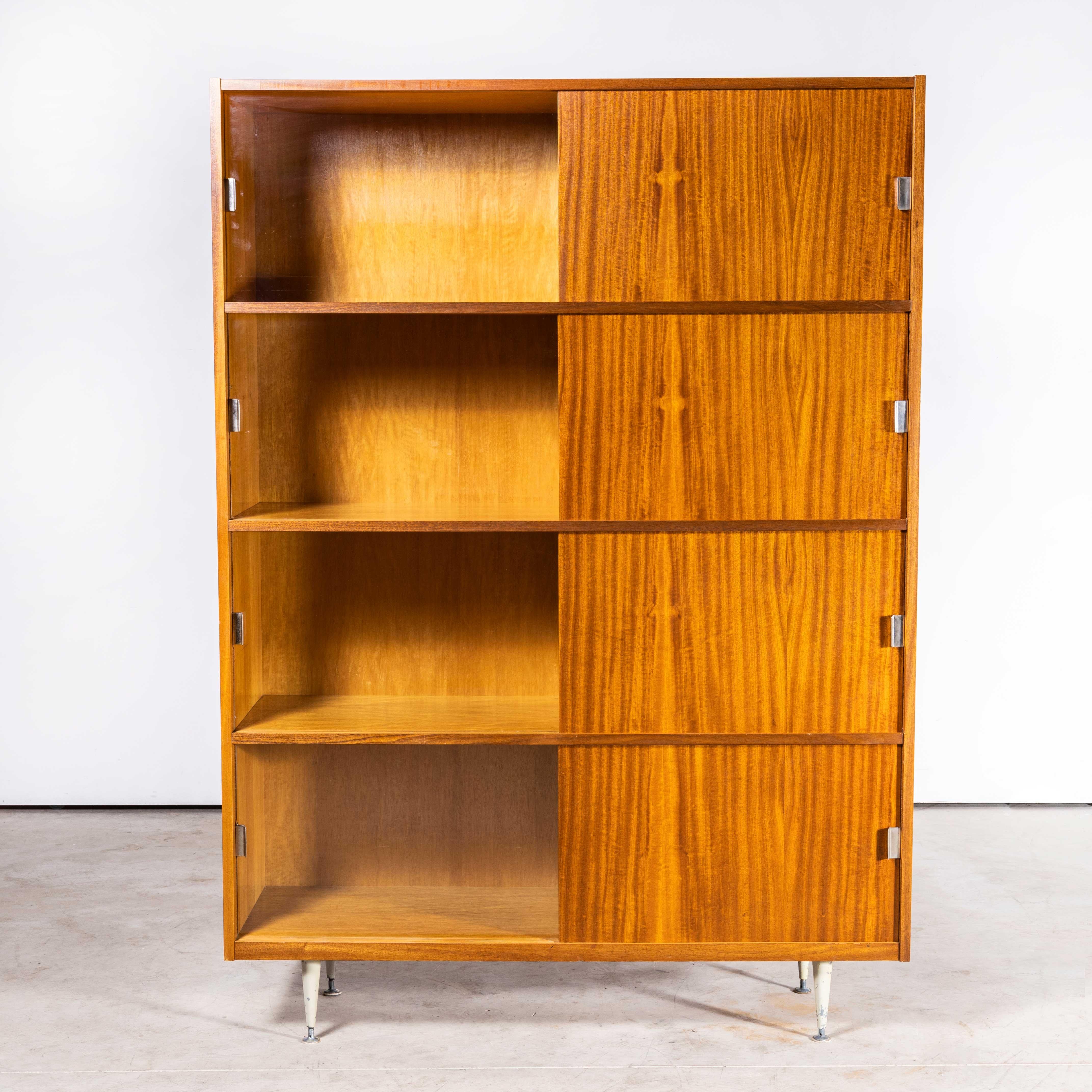 1960s Large Midcentury Glass Fronted Shelved Cabinet In Good Condition For Sale In Hook, Hampshire