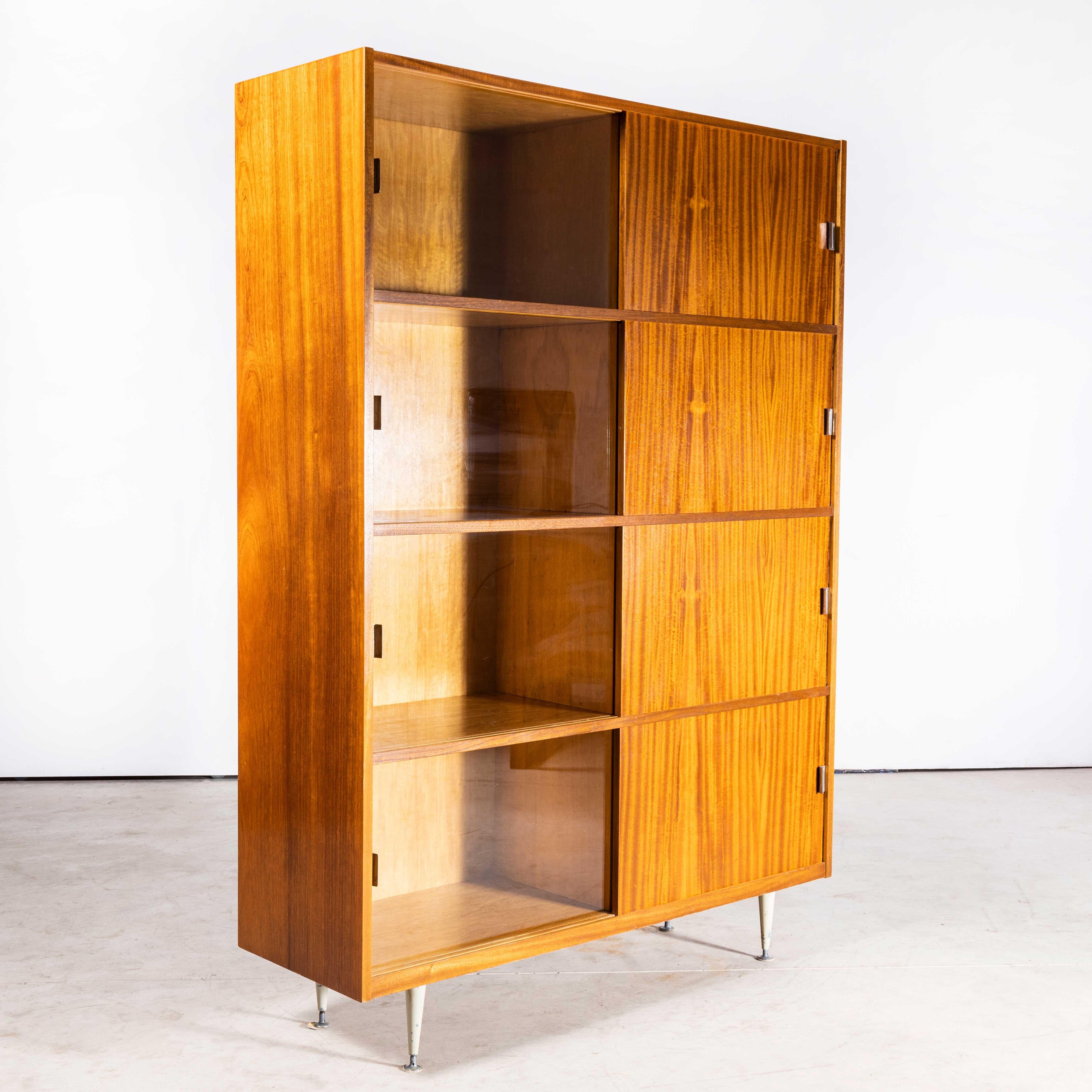 1960s Large Midcentury Glass Fronted Shelved Cabinet For Sale 2