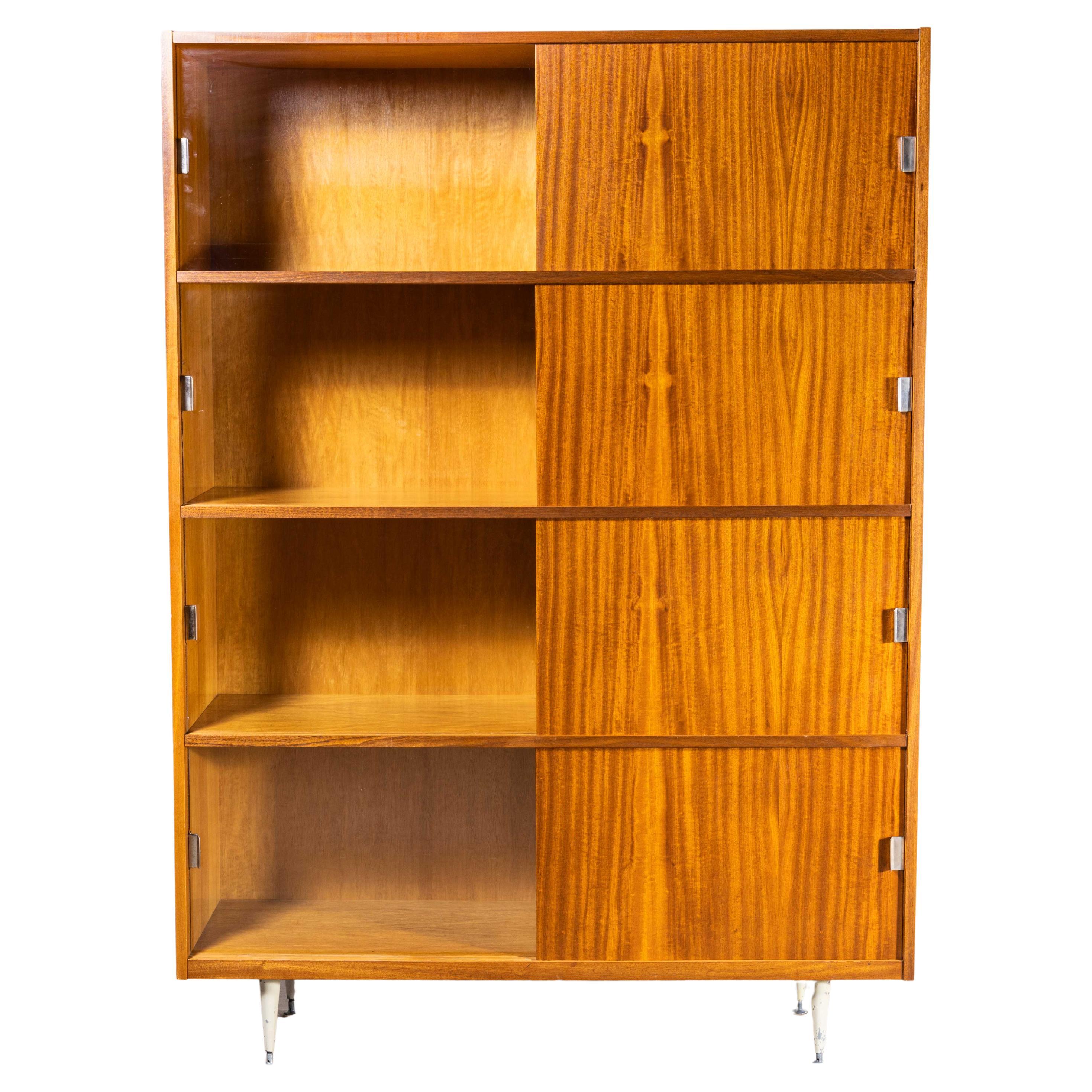 1960s Large Midcentury Glass Fronted Shelved Cabinet