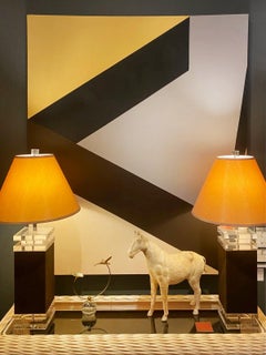 1960s Large Mid-century Modern Abstract Hard Edge Painting