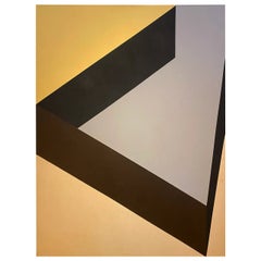 1960s Large Mid-century Modern Abstract Hard Edge Painting