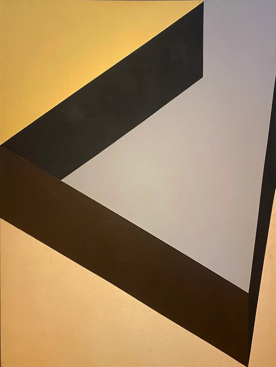 1960er Jahre große Mitte des Jahrhunderts Modern Abstrakt Hard Edge Malerei im Angebot