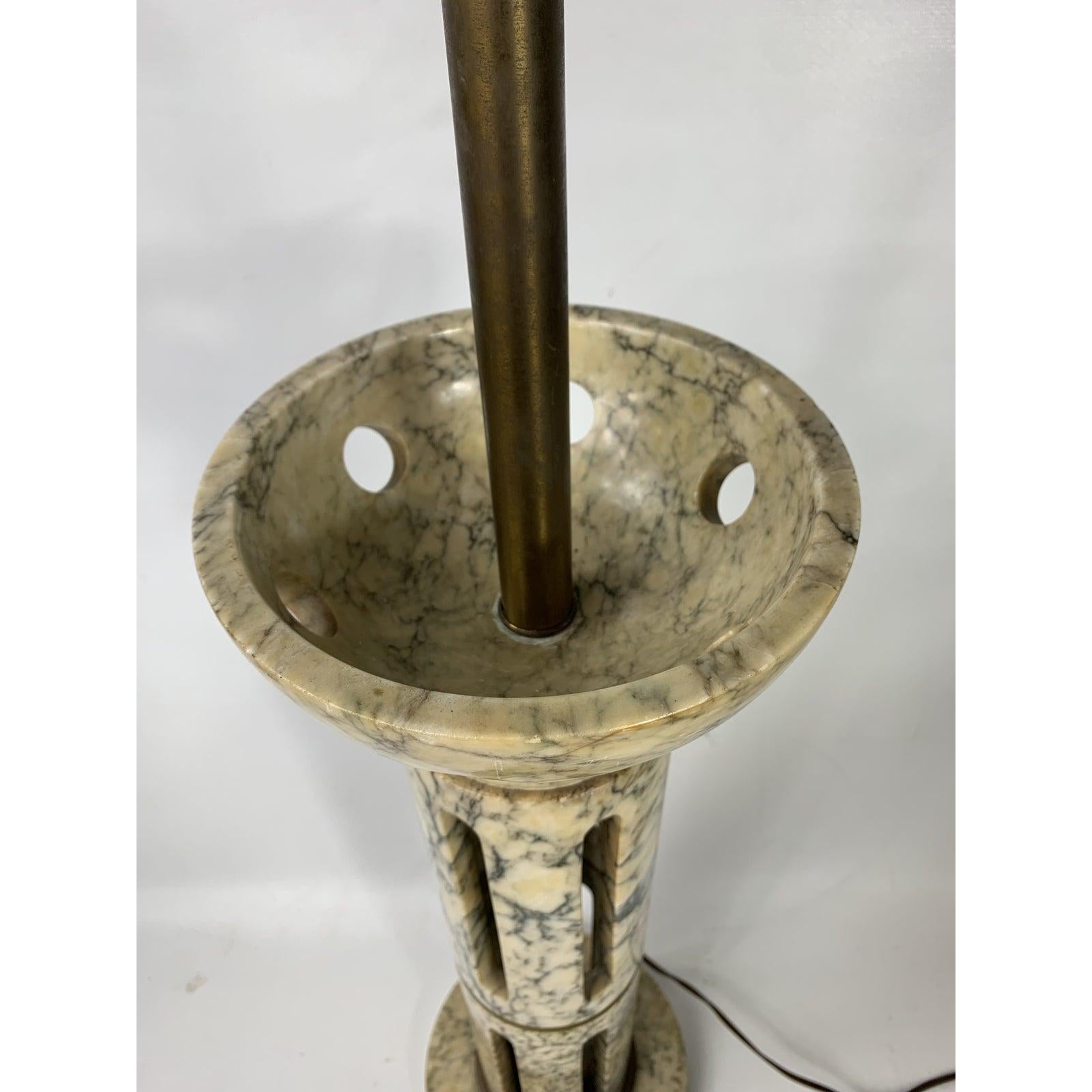 Mid-20th Century 1960s Large Mid-Century Modern Alabaster Table Lamp For Sale