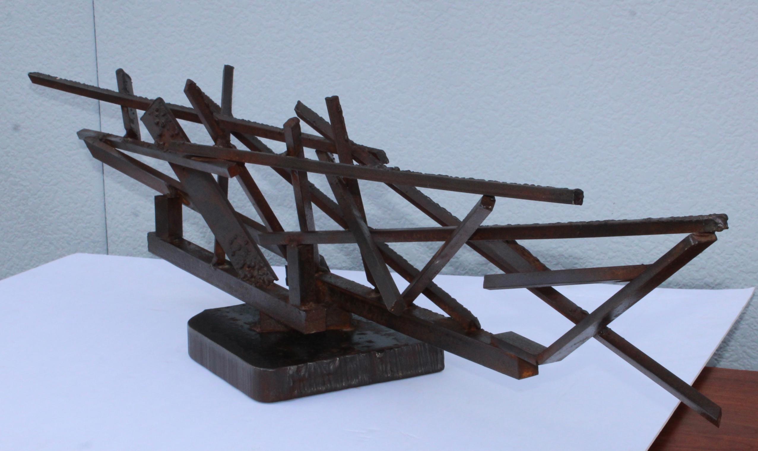 1960s Large Modernist Steel Sculpture For Sale 3