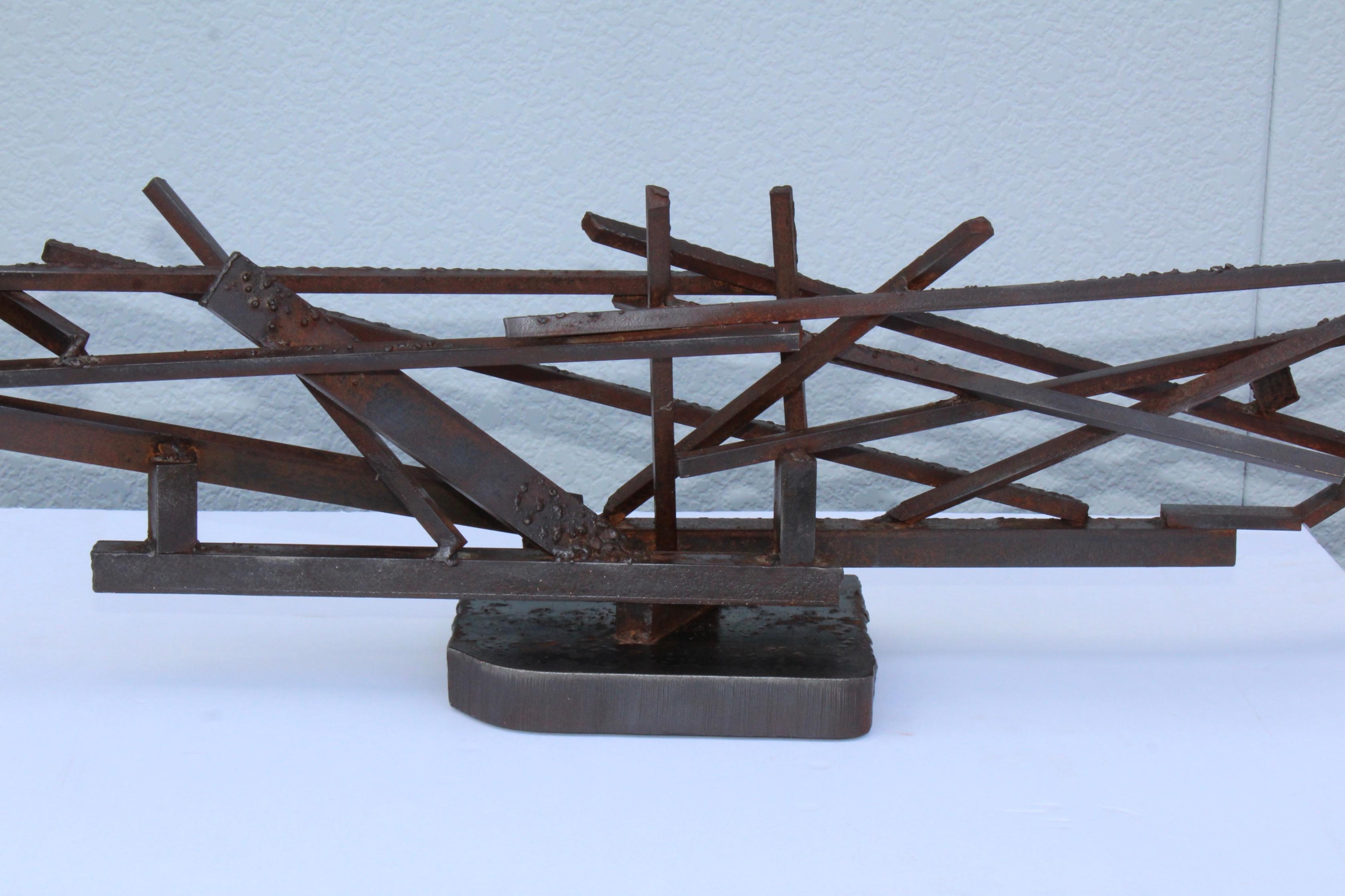 1960s Large Modernist Steel Sculpture In Good Condition For Sale In New York, NY