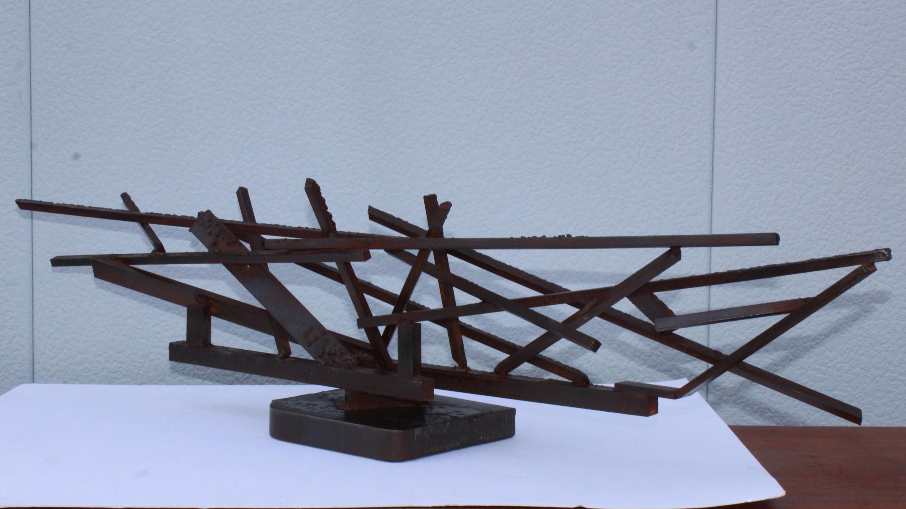 1960s Large Modernist Steel Sculpture For Sale 1