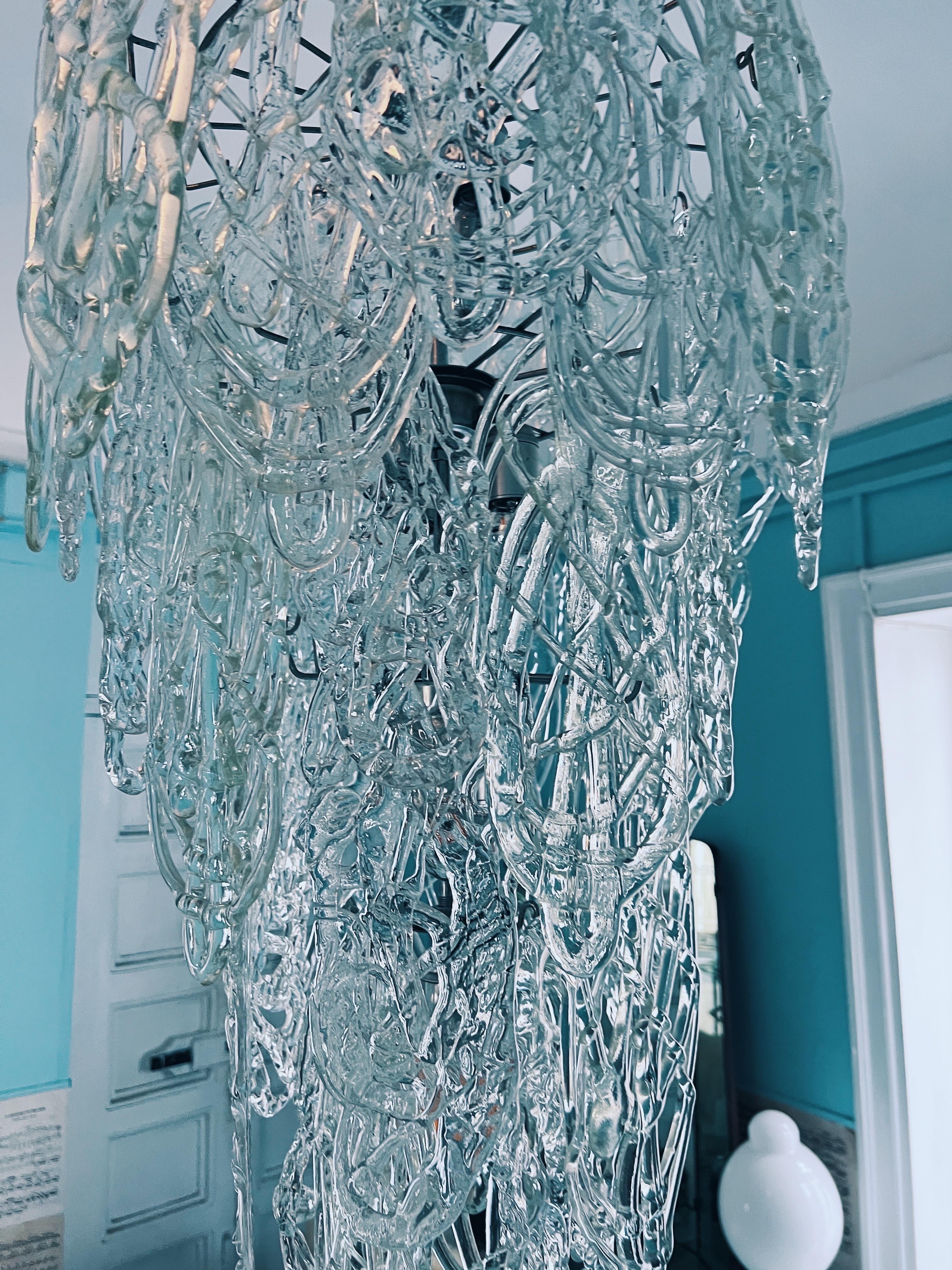 1960s Large Murano glass chandelier in model 