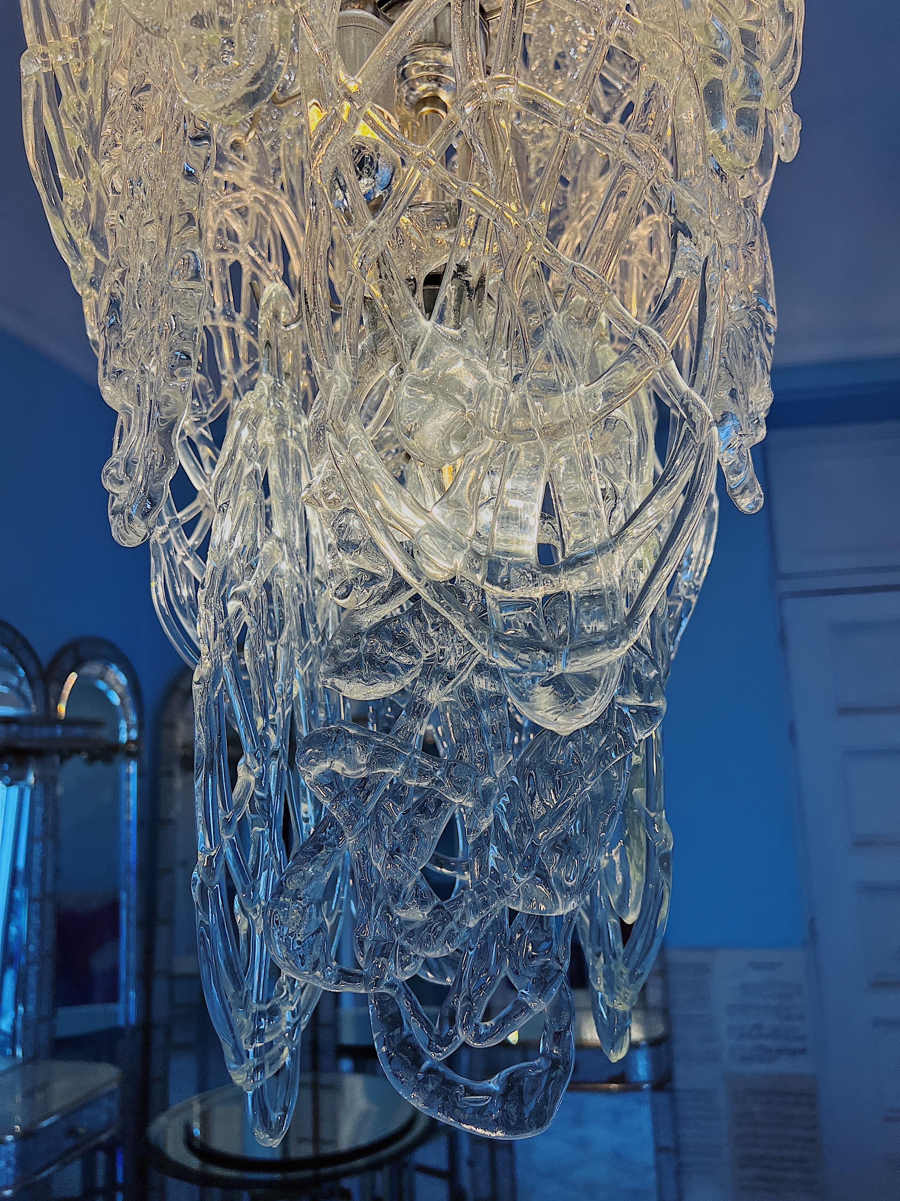 italien Grand lustre en verre de Murano des années 1960, modèle 