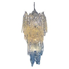 1960 Gran araña de cristal de Murano modelo "Ragnatela" de mazzega