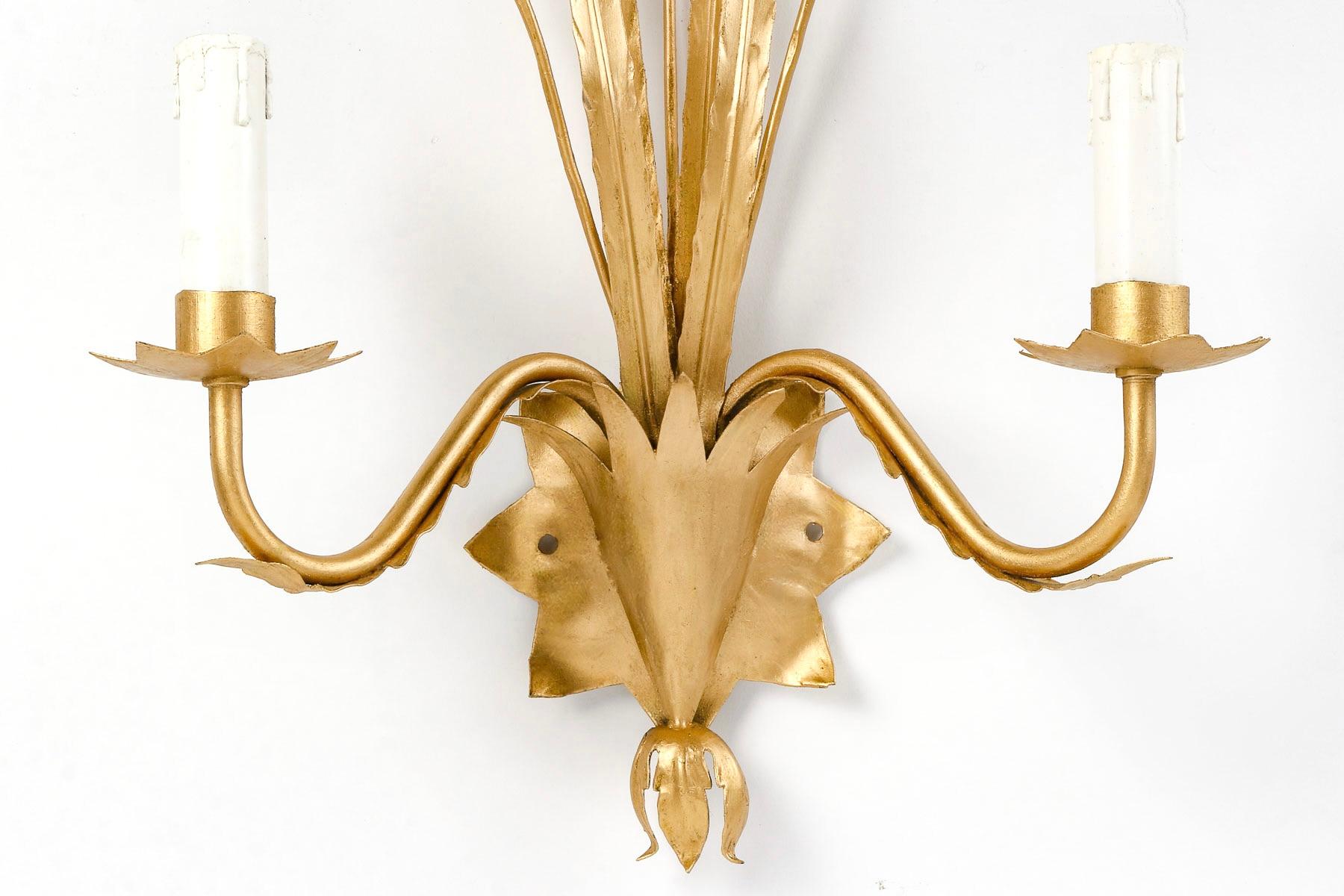 Mid-20th Century 1960s Large Pair of Sconces by Maison FlorArt For Sale